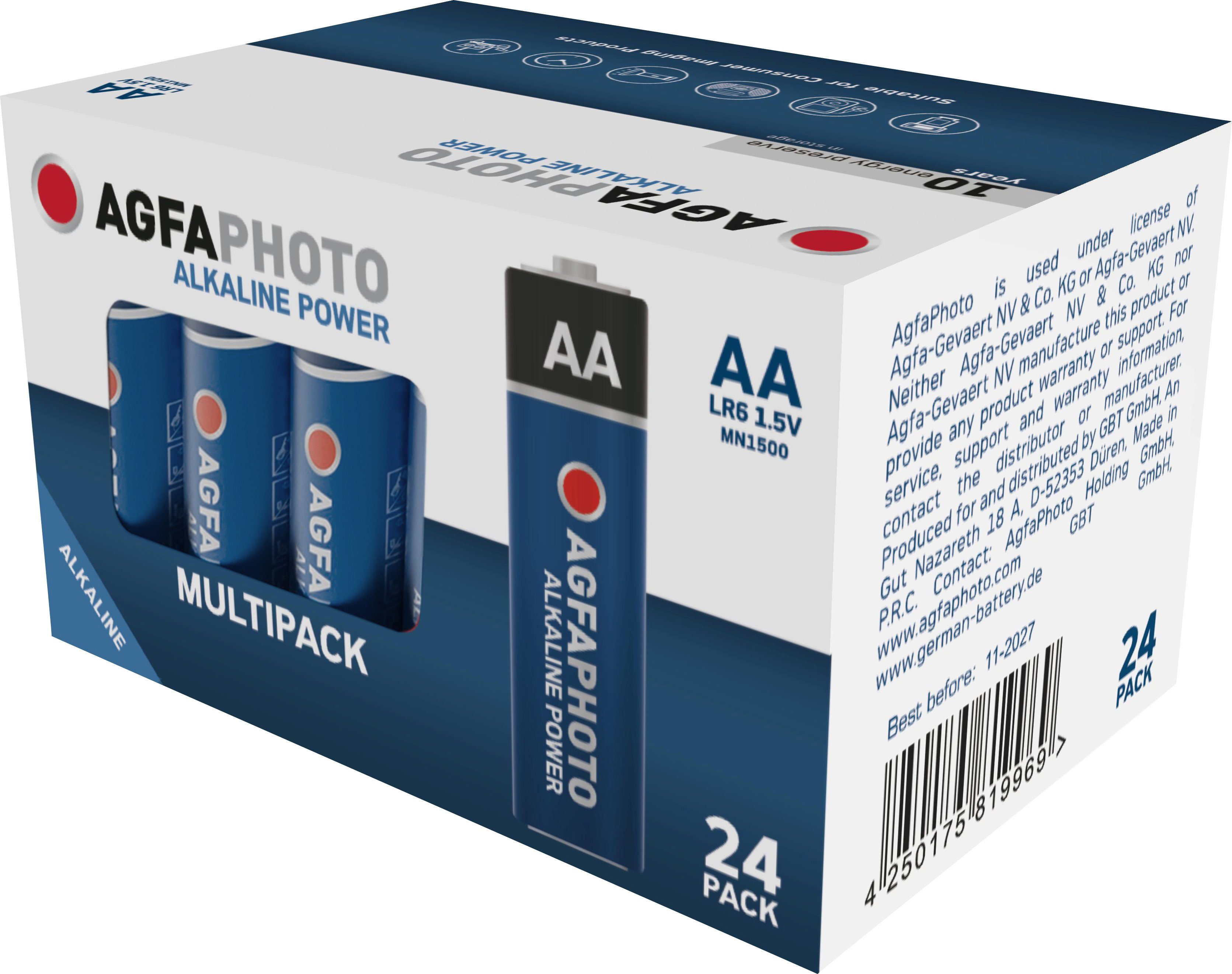 AgfaPhoto Agfaphoto Batterie Alkaline, Mignon, AA, LR06, 1.5V Power, Retail Box Batterie