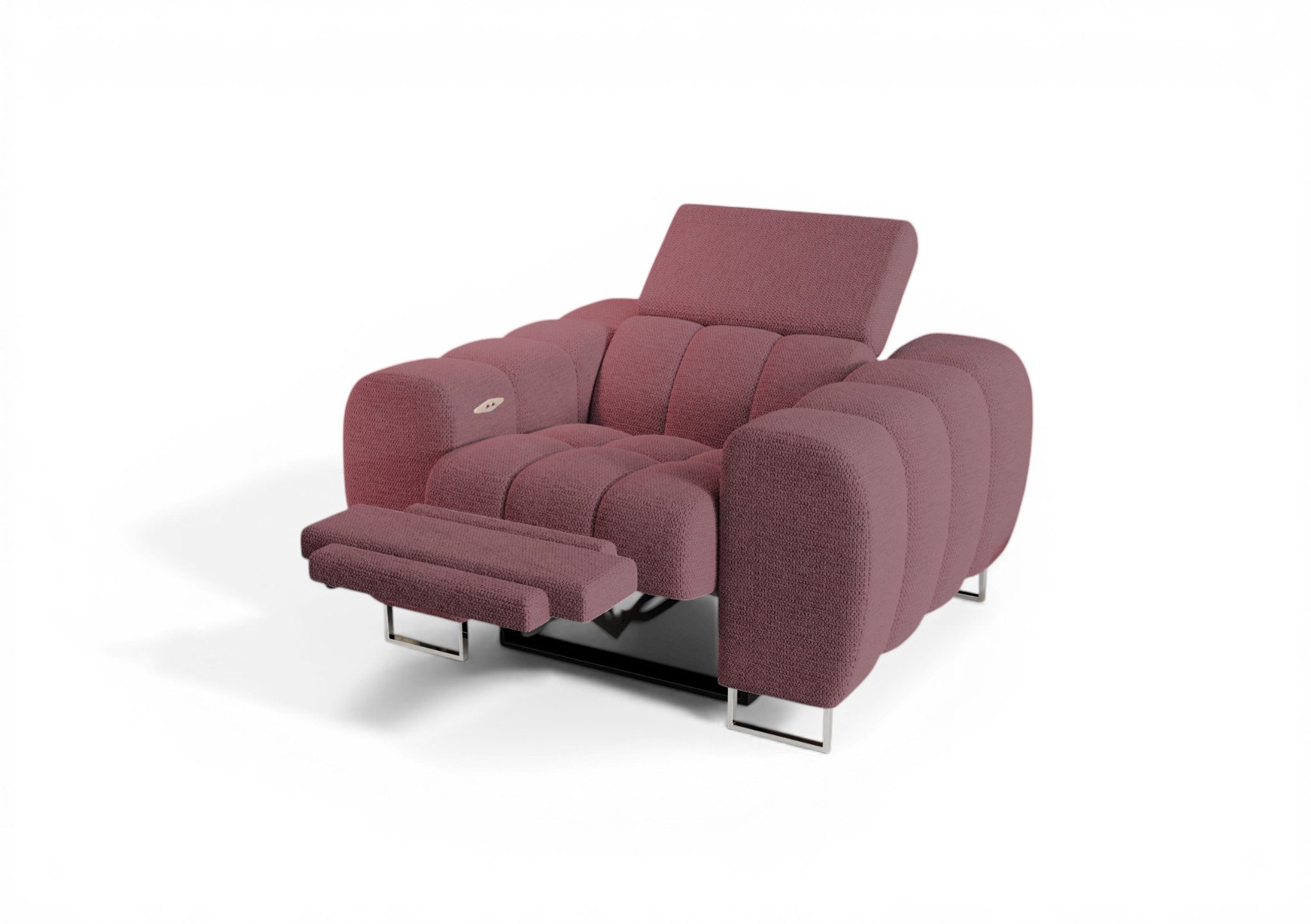 Fun Möbel Relaxsessel Sessel Designersessel BASTIEN RELAX in Stoff (Rundumbezug, in vier verschiedenen Stoffen erhältlich), elektrisch einstellbaren Kopf- und Fußstützen