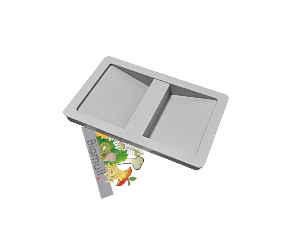 Hailo Biomülleimer Hailo Крышки 1068589 mit Aufkleber Biomüll für Inneneimer hellgrau