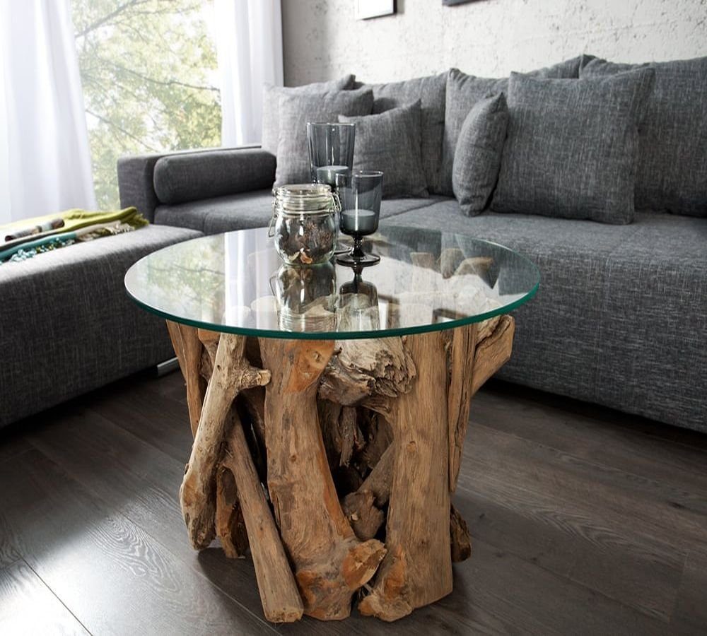 ca. Couchtisch TORA-rund Couchtisch D70cm Teak LebensWohnArt