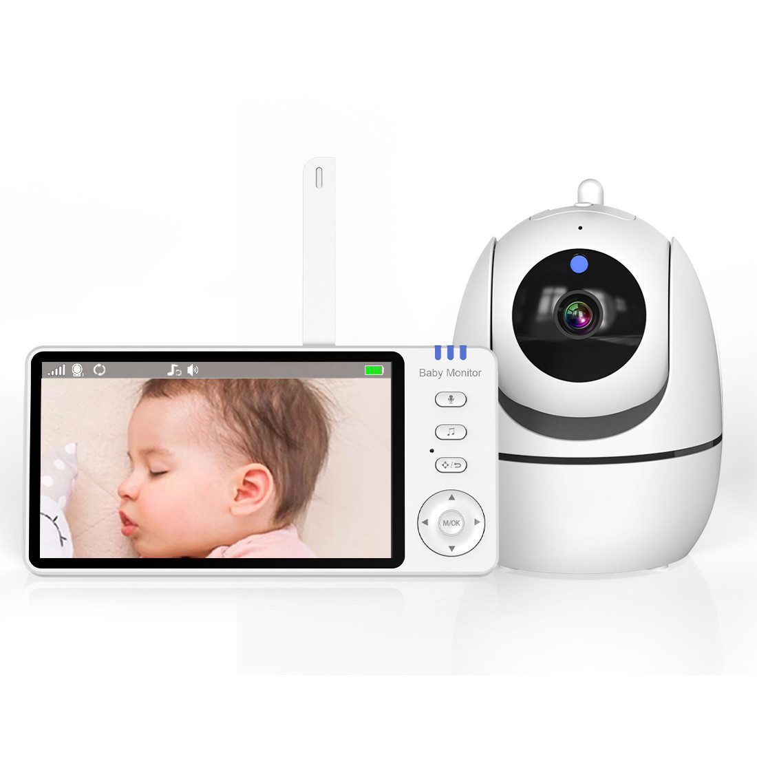 Babyphone 720P mit Kamera 5 Zoll HD 3500mAh Baby Monitor