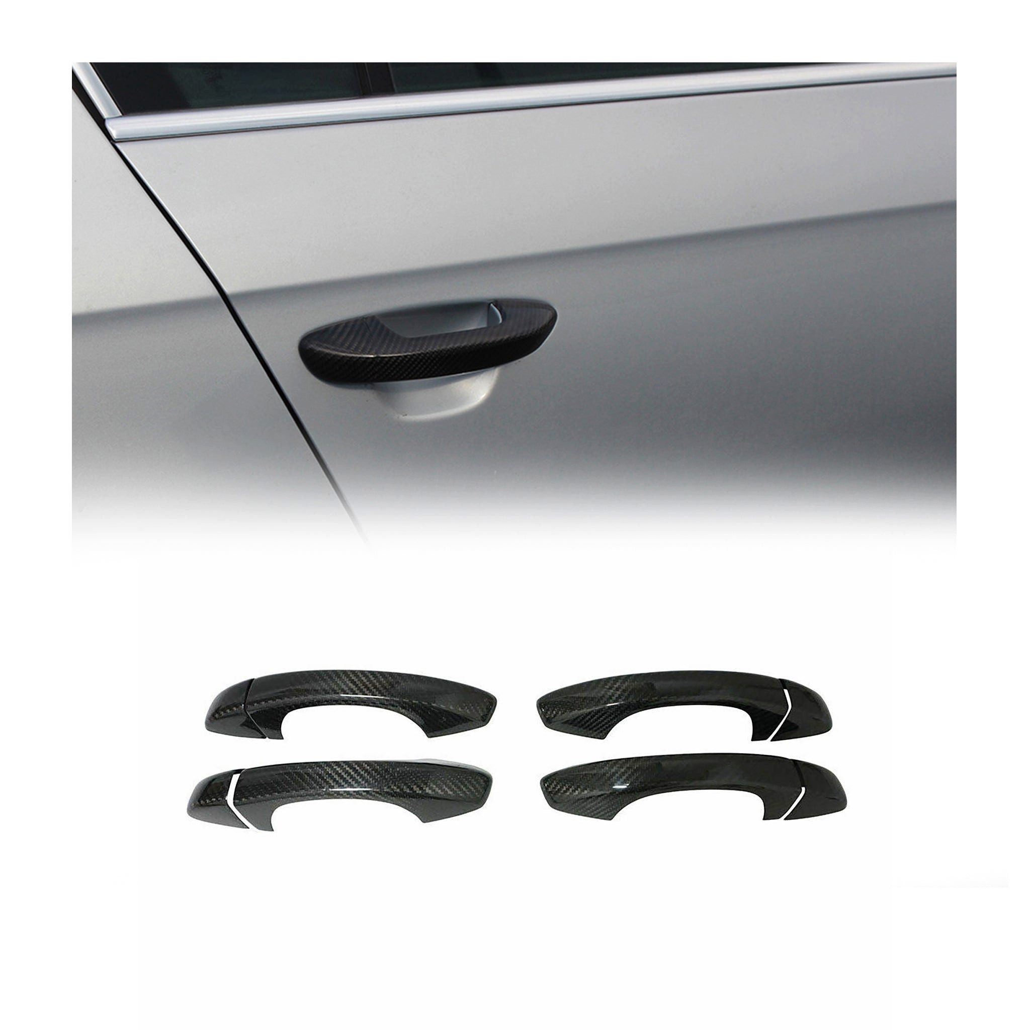 OMAC Zierleisten-Aufkleber Türgriff Blende für Seat Arona 2017-2025 4Tür Kohlefaser 8x, (8tlg), Langlebig,Einfache Reinigung,Einfache Installation,Rostbeständig