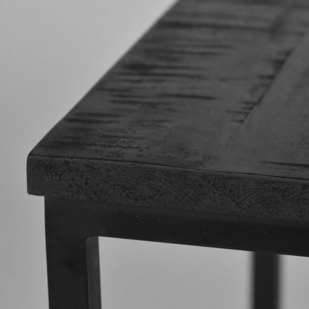 RINGO-Living Beistelltisch Couchtisch Kalama in Möbel Schwarz aus 450x450x450mm, Mangoholz