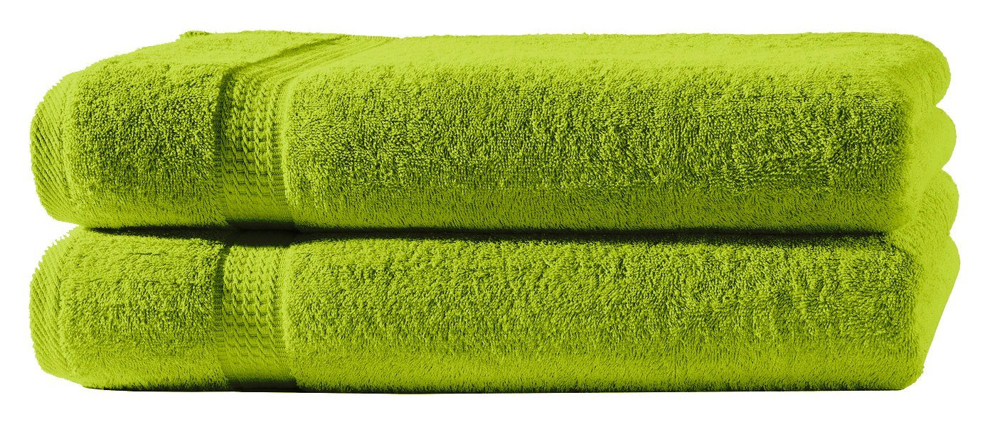 One Home Duschtücher Royal, Frottee (2-St), mit Bordüre, saugfähig grün