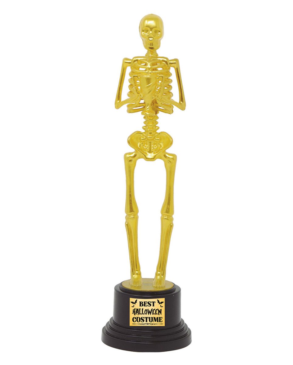 Dekoobjekt Best Halloween Costume Trophäe Pokal Skelett 22cm