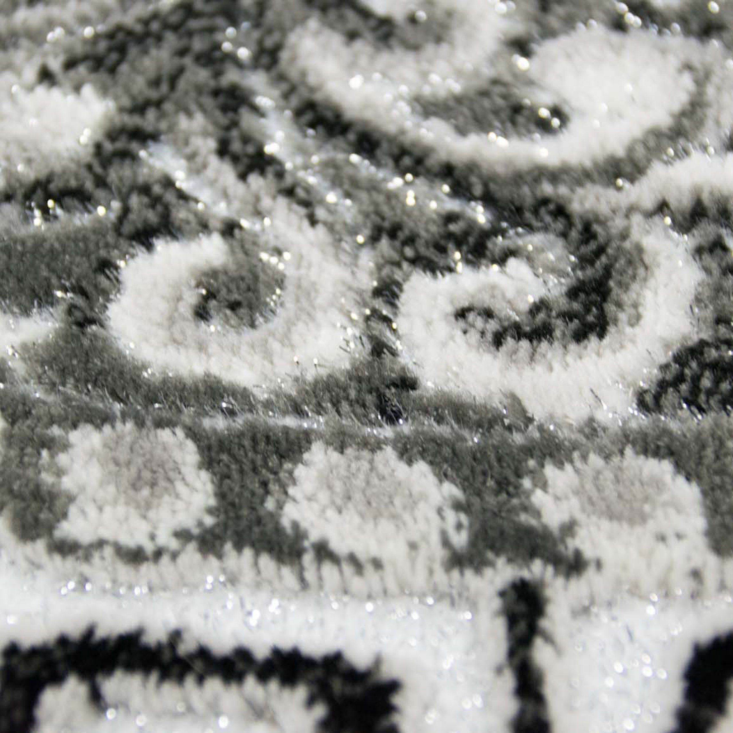Carpetia Teppich Orientalischer Teppich mit Bordüre & Glitzergarn creme grau, rechteckig, Höhe: 12 mm – Bild 3 von 5