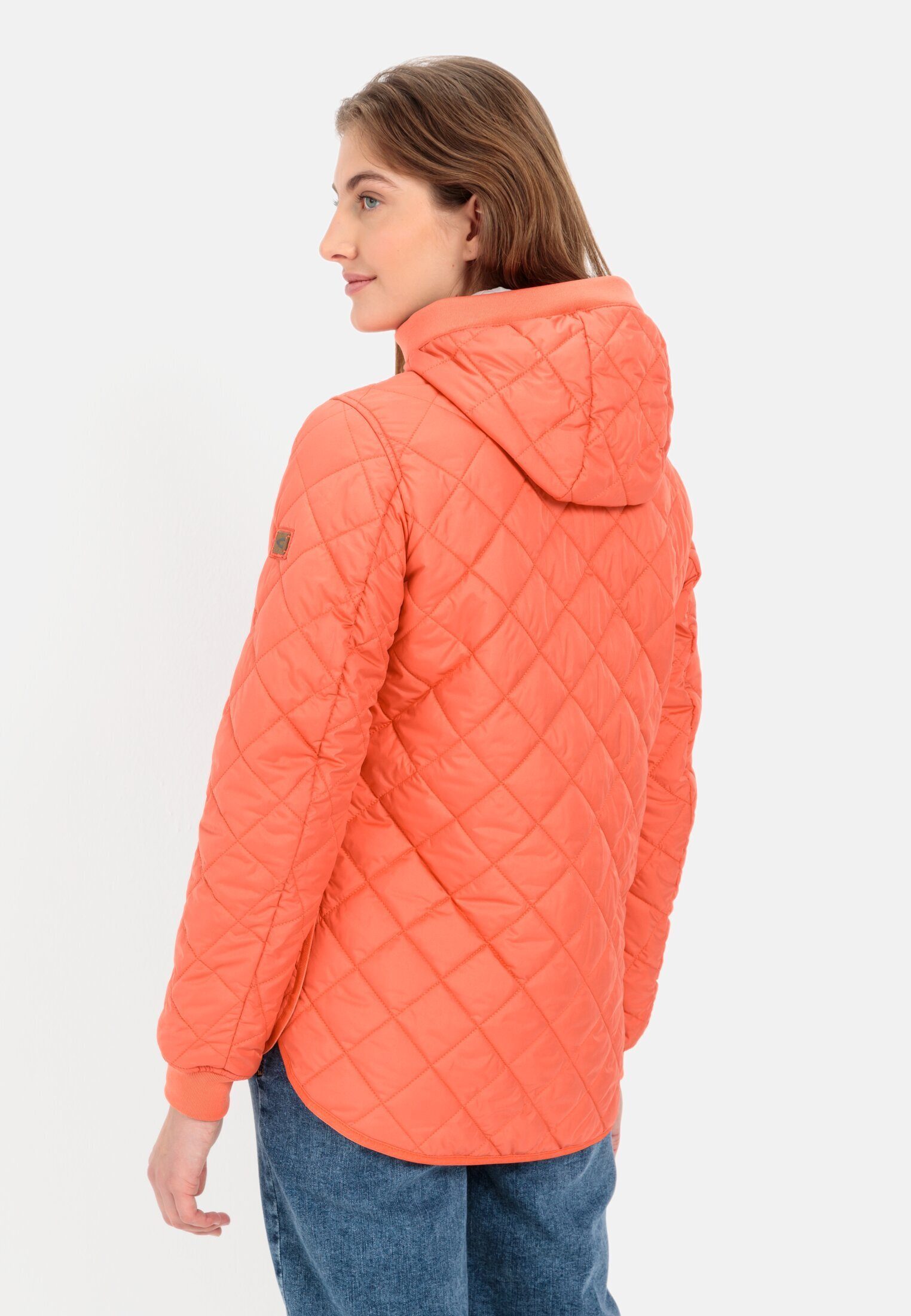 camel active Steppjacke aus recyceltem Polyester Langarm Kapuze Markenlabel günstig online kaufen