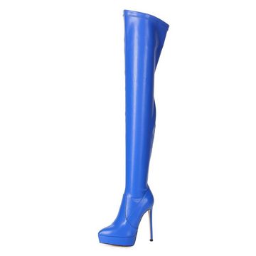 Giaro Giaro SPIRE Blau Blue Matte Stiefel Kniestiefel Lederstiefel Overkneestiefel Vegan