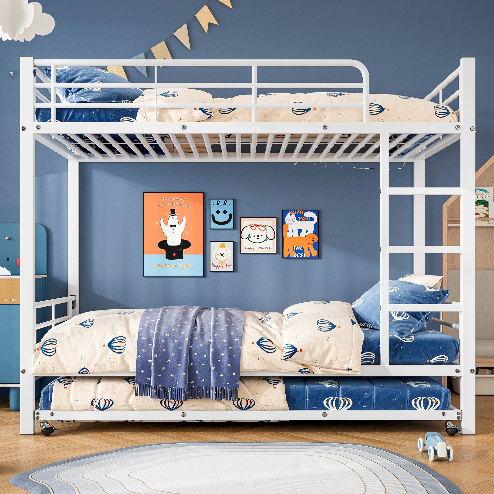 Flieks Etagenbett, Dreierbett Metallbett 90x200cm mit günstig online kaufen