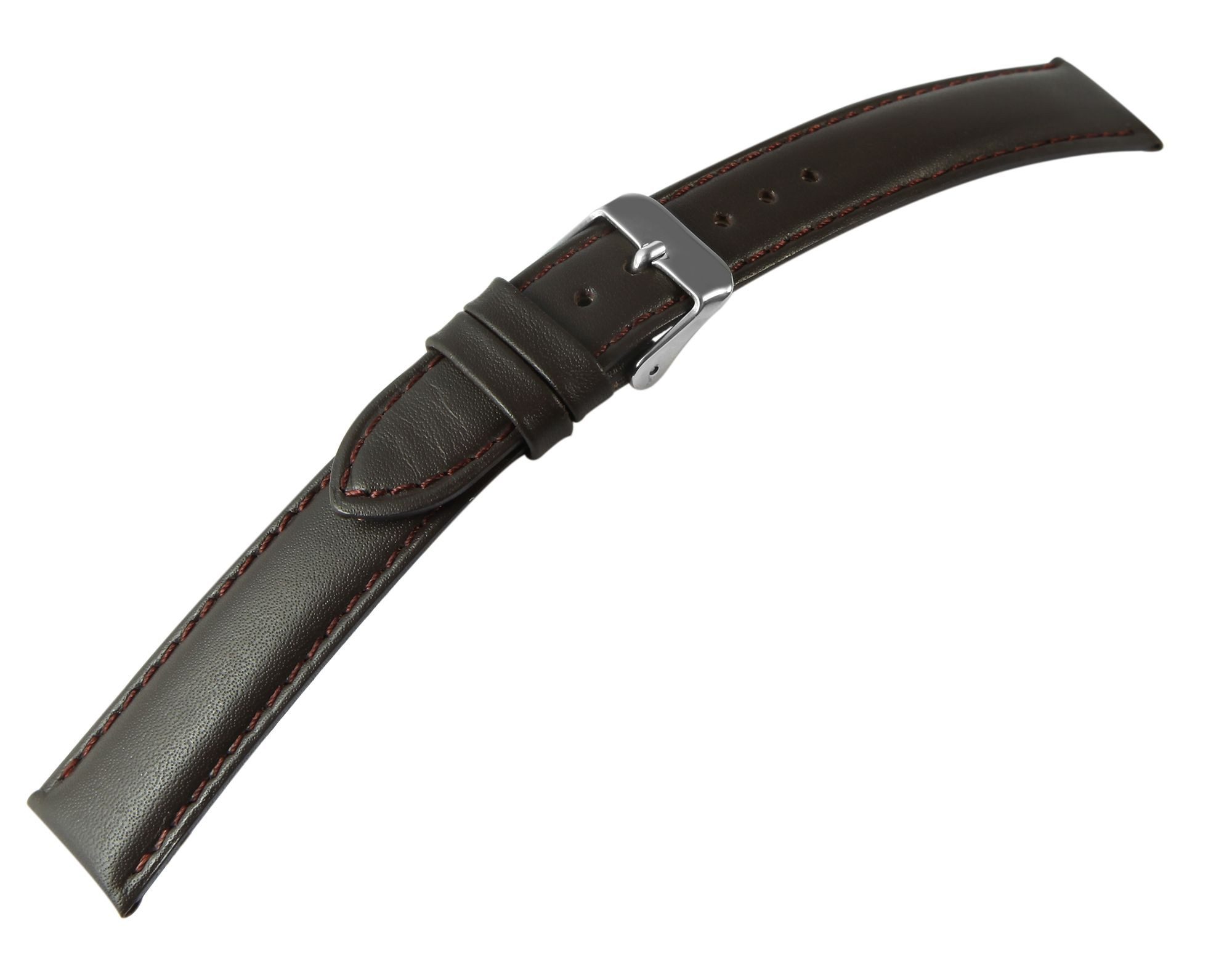 STEINMEISTER Часыarmband 8000566 Echtleder-Uhrenarmband mit Naht, gepolstert, dunkelbraun