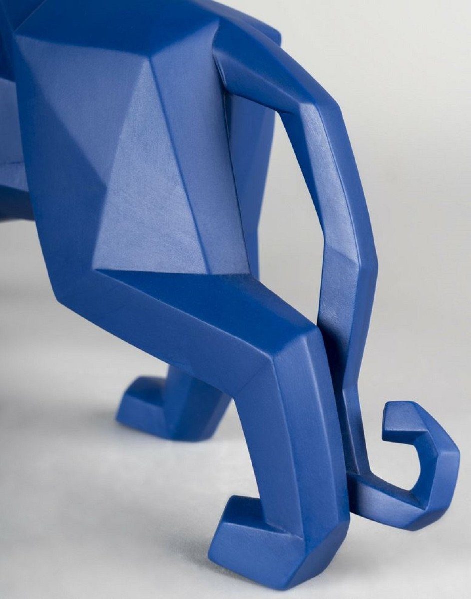 19 - Blau feinstem Dekofigur cm x Deko - Deko x Panther Matt Figur Porzellan Porzellan Padrino Hangefertigte Luxus Padrino spanischen aus Casa 12 50 Accessoires Casa Luxus H. Skulptur