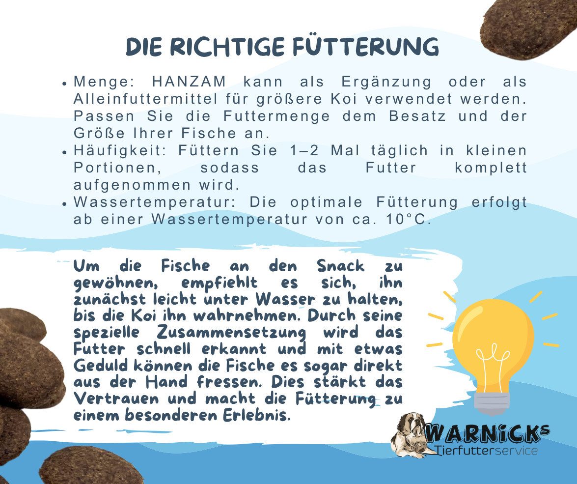 Warnick´s Tierfutterservice Koisnack Hanzam - schwimmfähiger Taler für Koi, Hauptfutter für: Zierfische, Koi – Bild 4 von 5