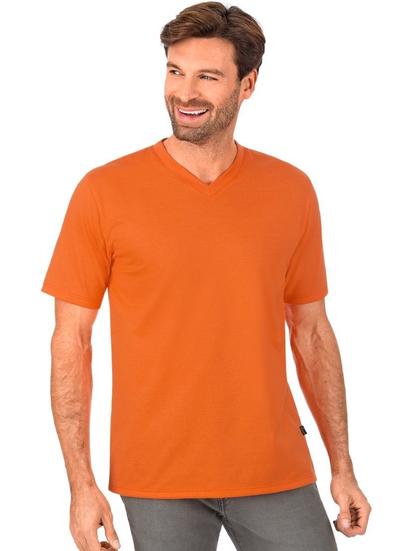 Trigema T-Shirt TRIGEMA V-Shirt DELUXE Baumwolle mandarine