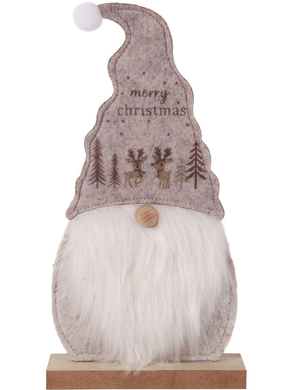 Trend Line Weihnachtsfigur Dekoaufsteller Zwerg Holz 30 x 16 cm grau weiß günstig online kaufen