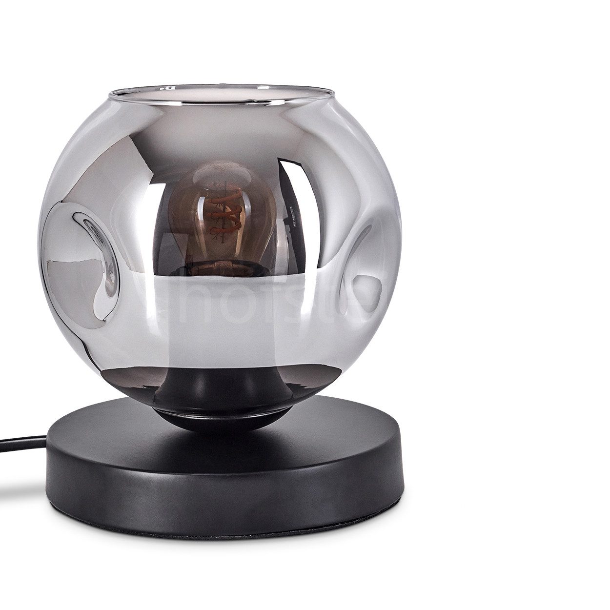 hofstein Tischleuchte Tischlampe aus Metall/Glas in günstig online kaufen