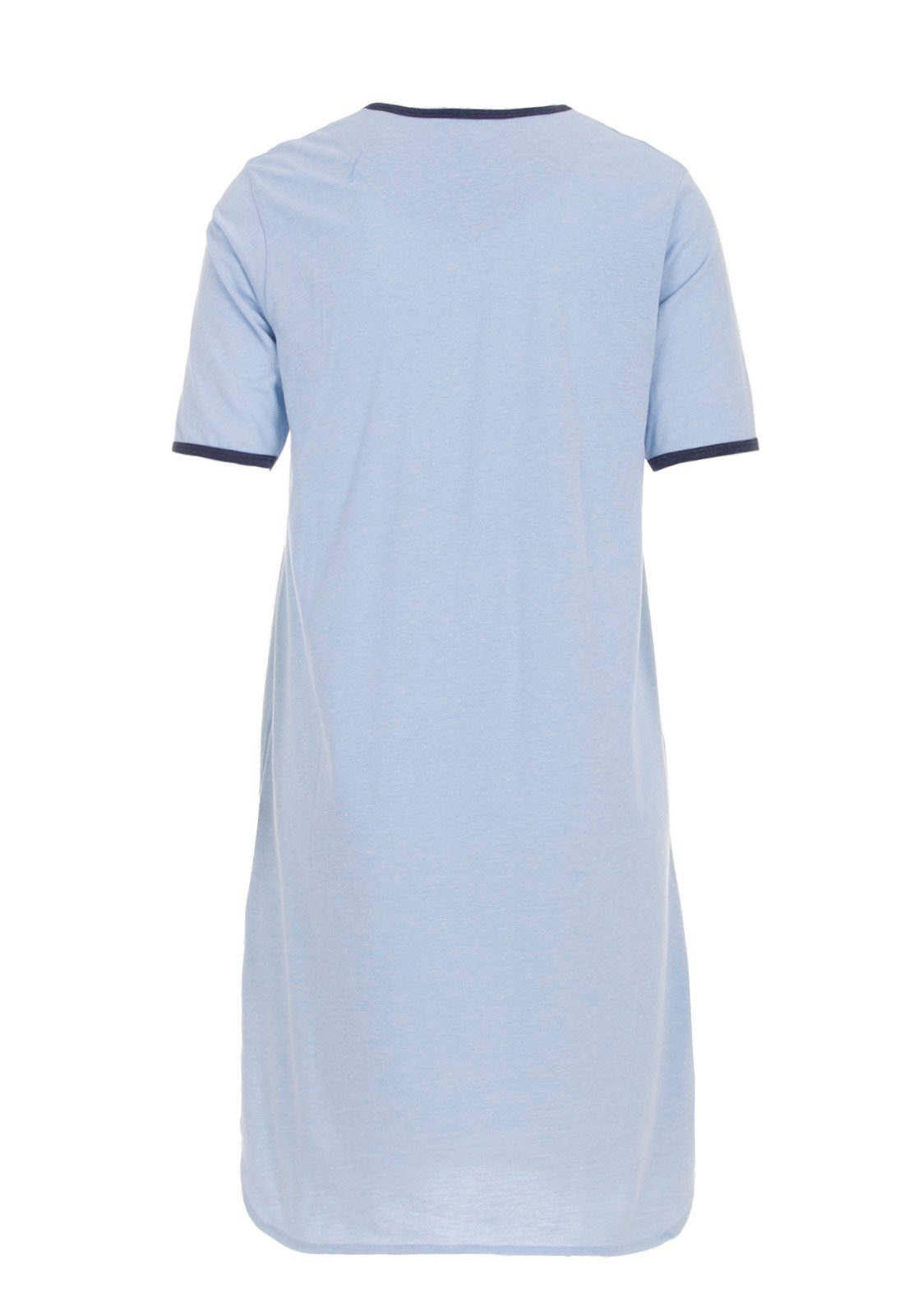Henry Terre Nachthemd Nachthemd Kurzarm - hellblau Uni
