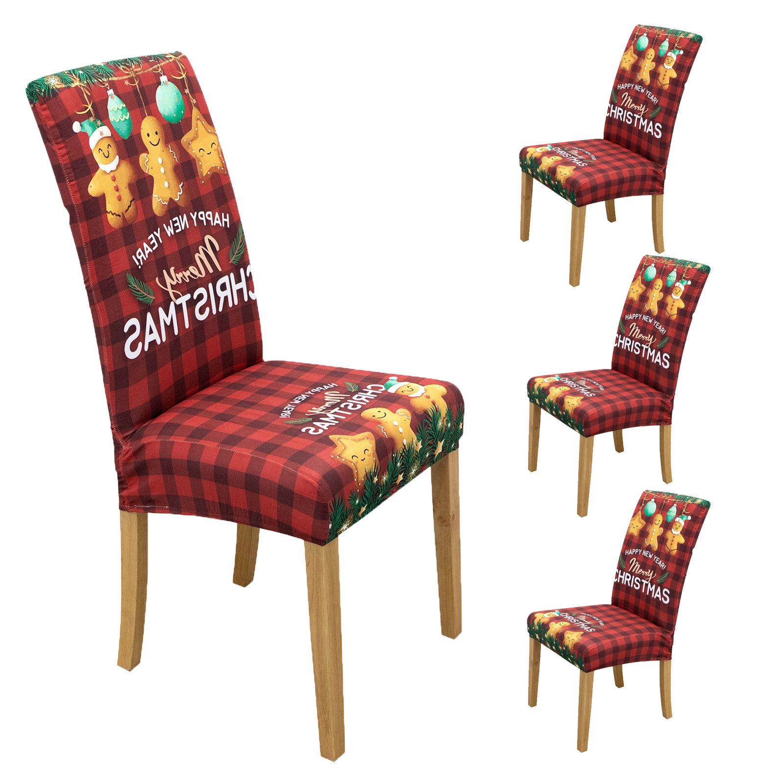 Stuhlhusse Stuhlhuss Weihnachtsstuhlbezug Sitzbezug Stretch Stuhlbezug