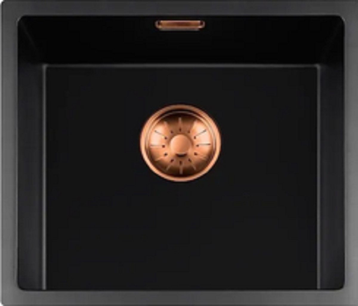 togo Küchenspüle 40BQ37-FU-Copper, rechteckig, 44/41 cm, Schwarze Quarz Spüle