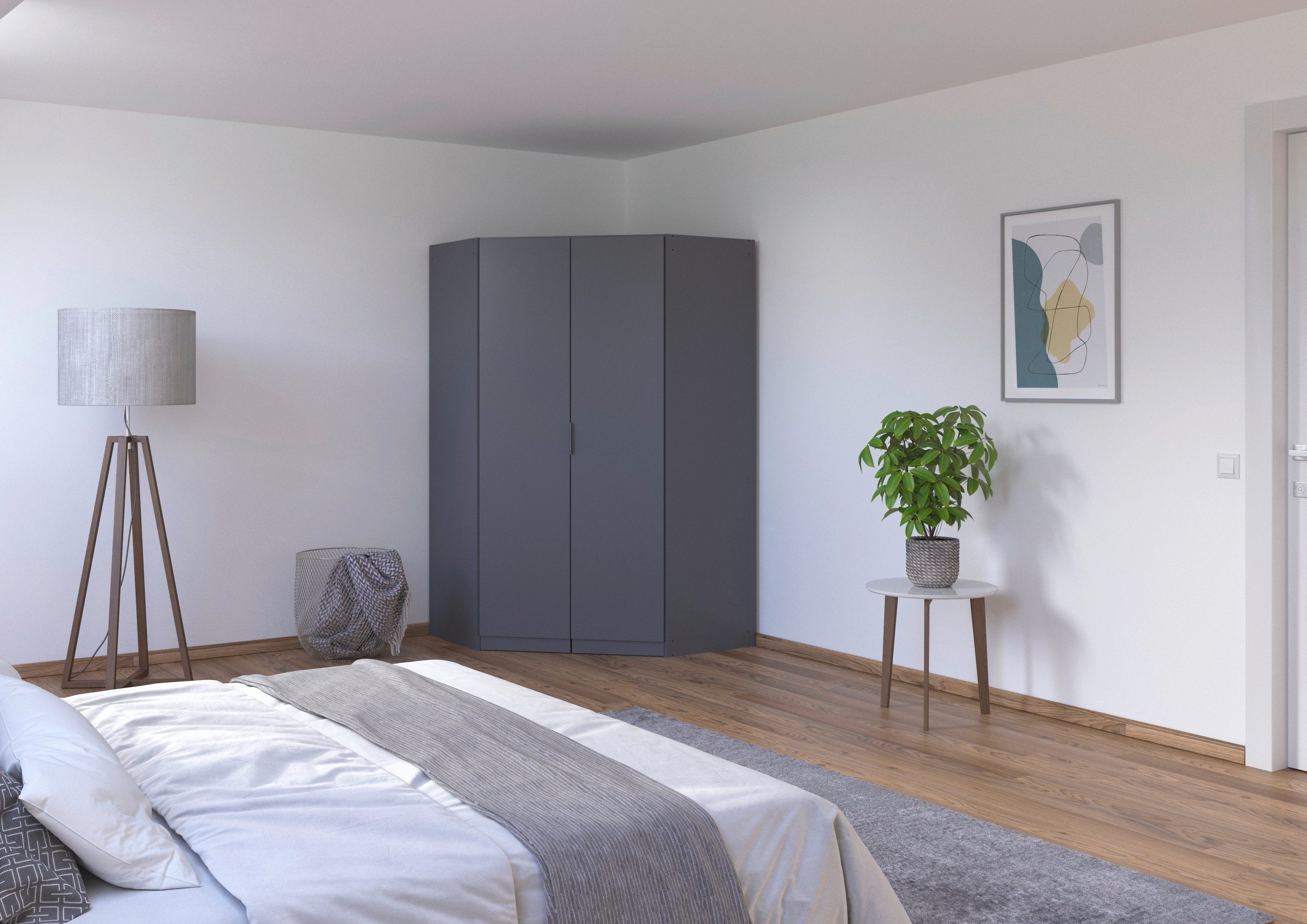 rauch Kleiderschrank Eckschrank Schrank Ankleidezimmer Schlafzimmer Garderobe LAGOA voll ausgestattet viel Stauraum, optional mit Aufsatz MADE IN GERMANY