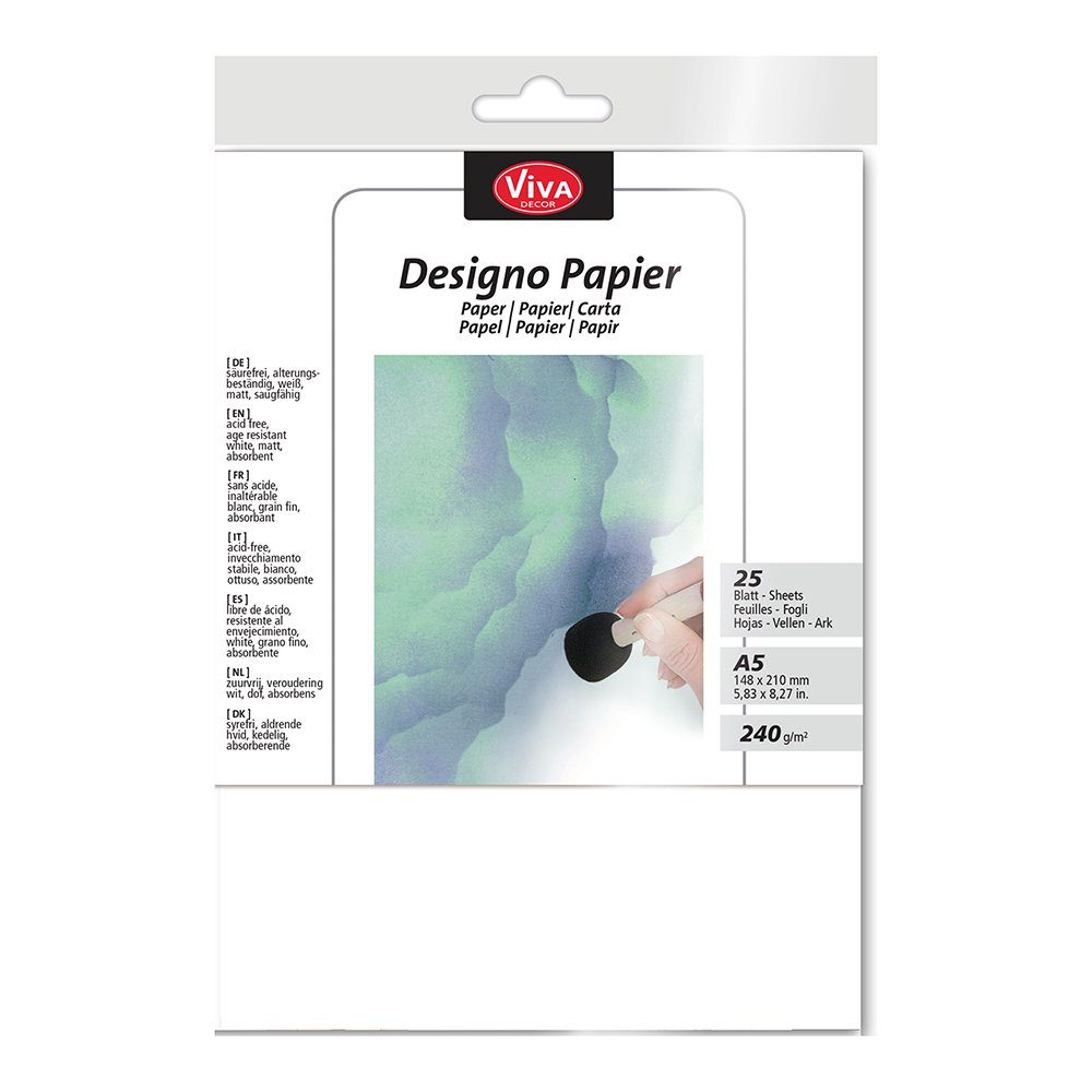 zum My Basteln 25 Paper 'Designo-Papier' Viva Bilderrahmen Blatt Decor World A5