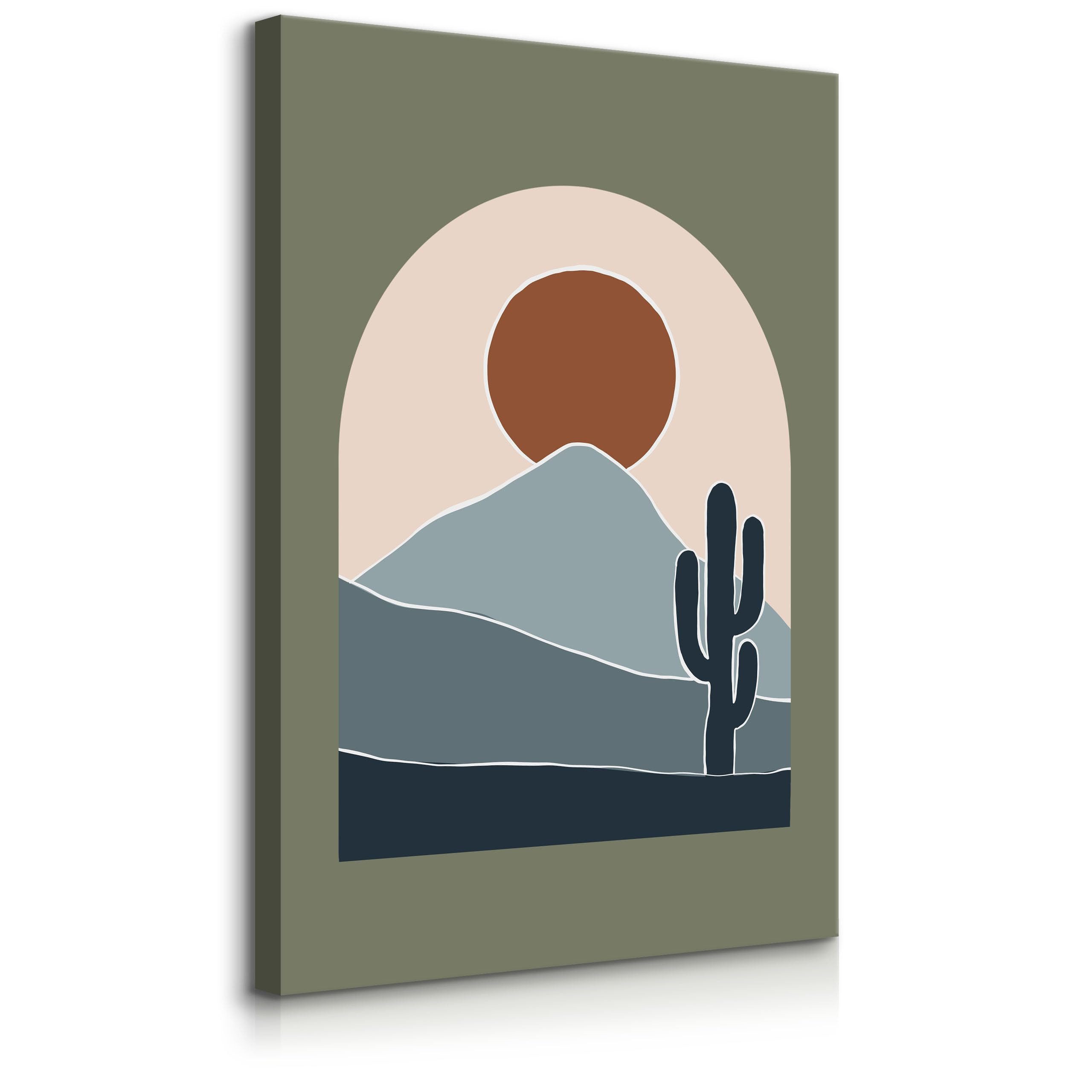 Muralo Leinwandbild Landschaft – Leinwandbild Wandbild Kunstdruck Wohnzimmer, Abstrakt (1 St), Abstrakte Sonnenuntergänge, 20 x 30 cm, aufhängefertig