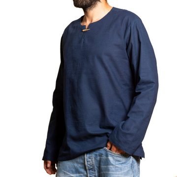 PANASIAM Langarmhemd Fischerhemd T01 aus hochwertiger Baumwolle für Herren Relaxed-Passform Freizeithemd bis Gr. XXL Fisherman Shirt longsleeve