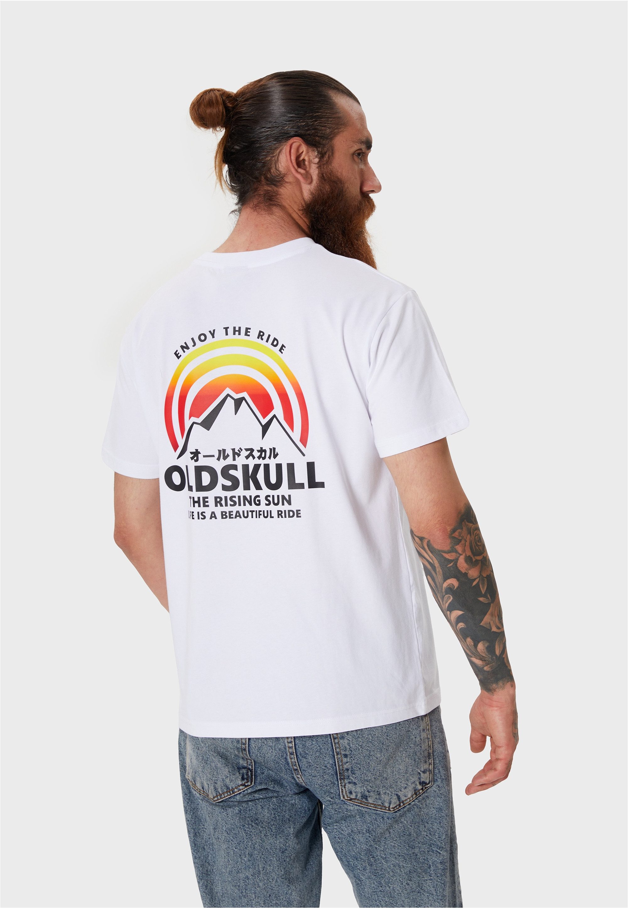 Oldskull T-Shirt Retro Rising Sun Logo günstig online kaufen