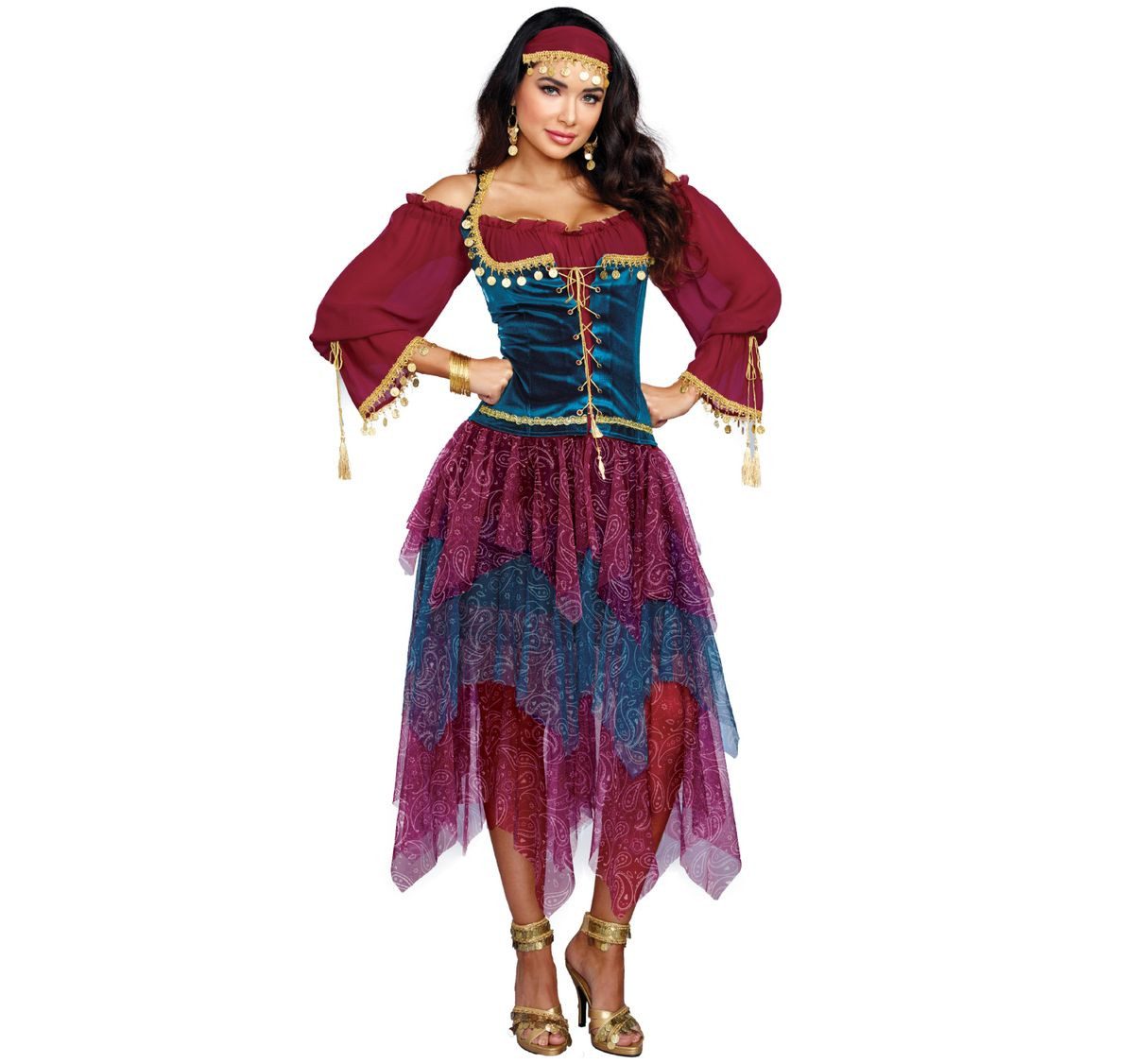 Kostüm Tänzerin 2 teiliges Kleid mit Mieder für Damen