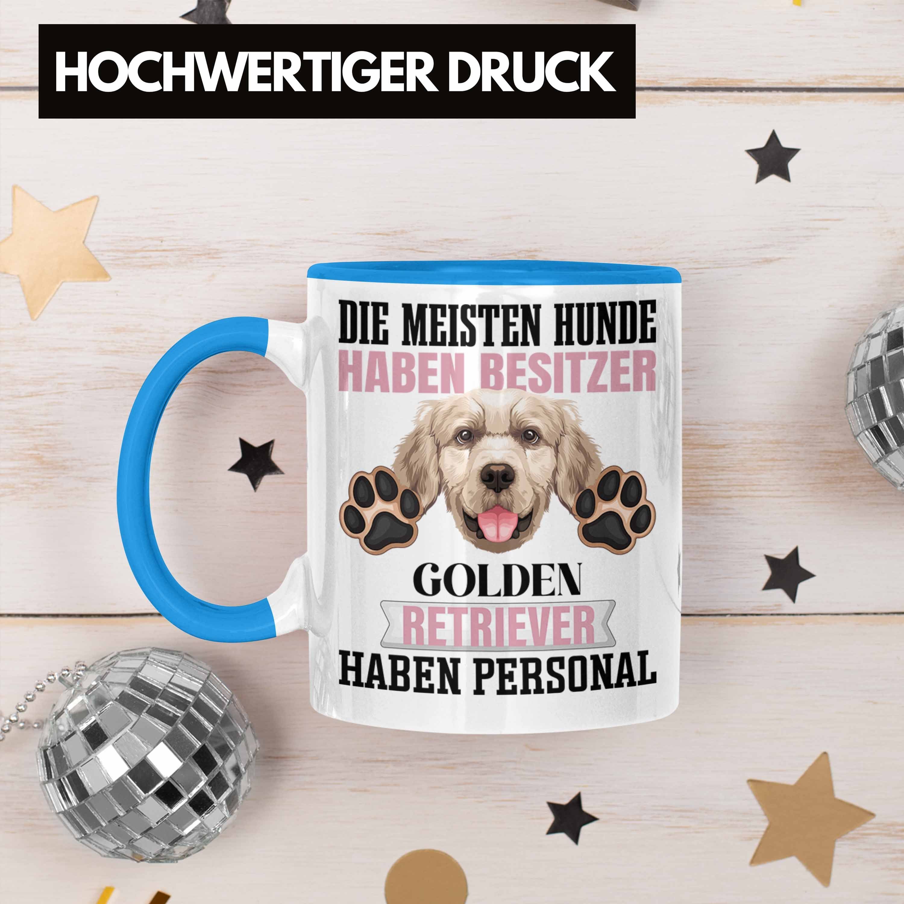 Golden Retriever Tasse Trendation Tasse Spruch Geschenk Geschenkidee Besitzer Blau Lustiger