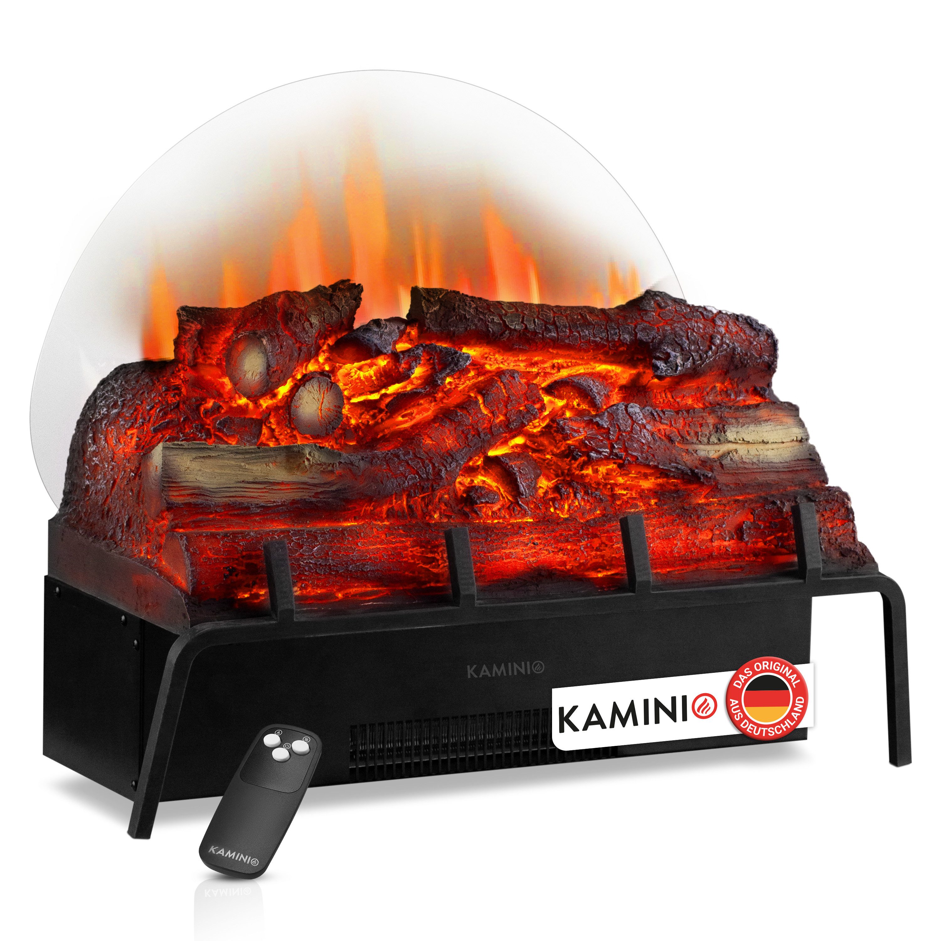 KAMINIO Elektrokamin NOAH, Elektrischer Kamin-Einsatz mit 3D-Flammeneffekt, Heizung 1800W