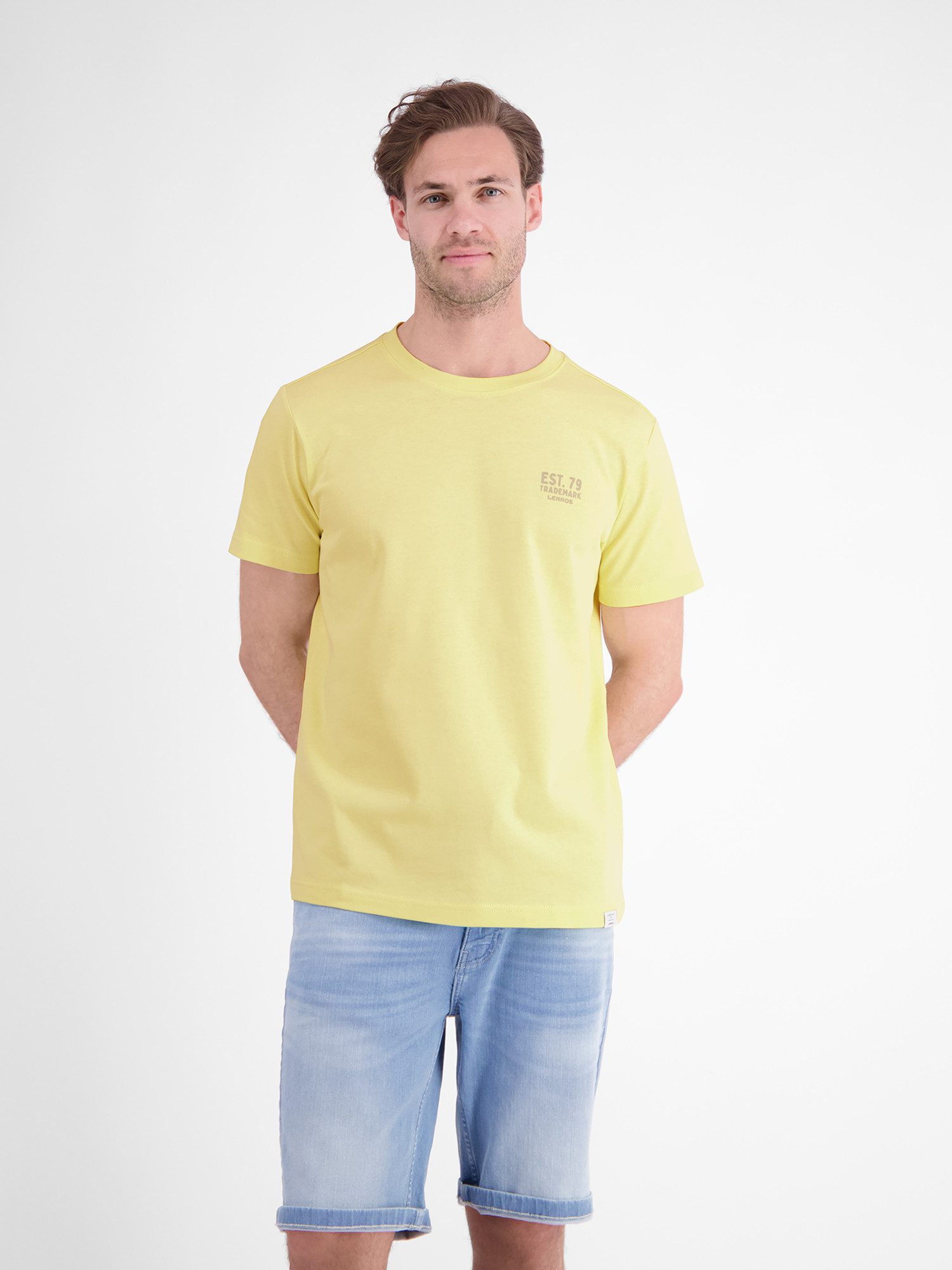 T-Shirt Baumwoll-T-Shirt mit bequemem Rundhalsausschnitt und Print