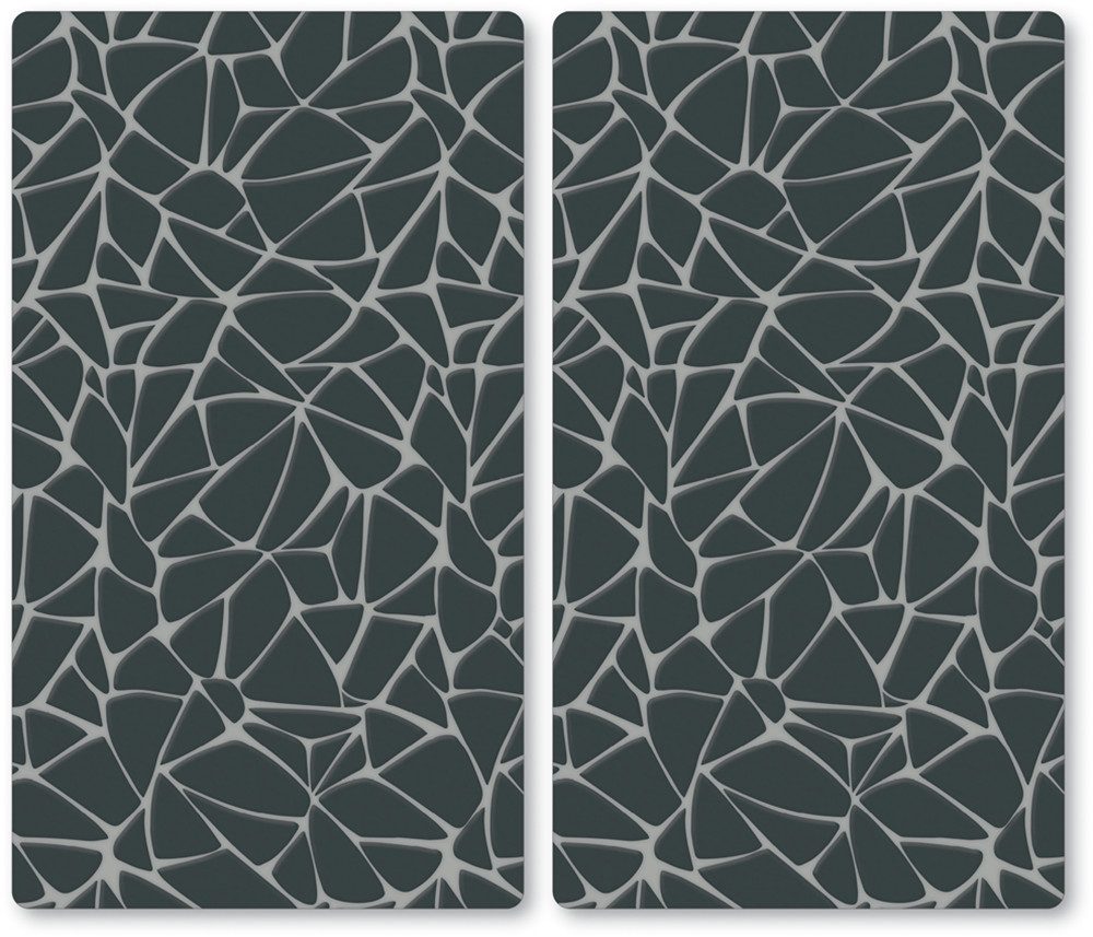 KESPER® Schneide- und Abdeckplatte Herdabdeckplatte, Motiv: Mosaik, ESG-Sicherheitsglas, (Set, 2 tlg), zum Schneiden und Abdecken
