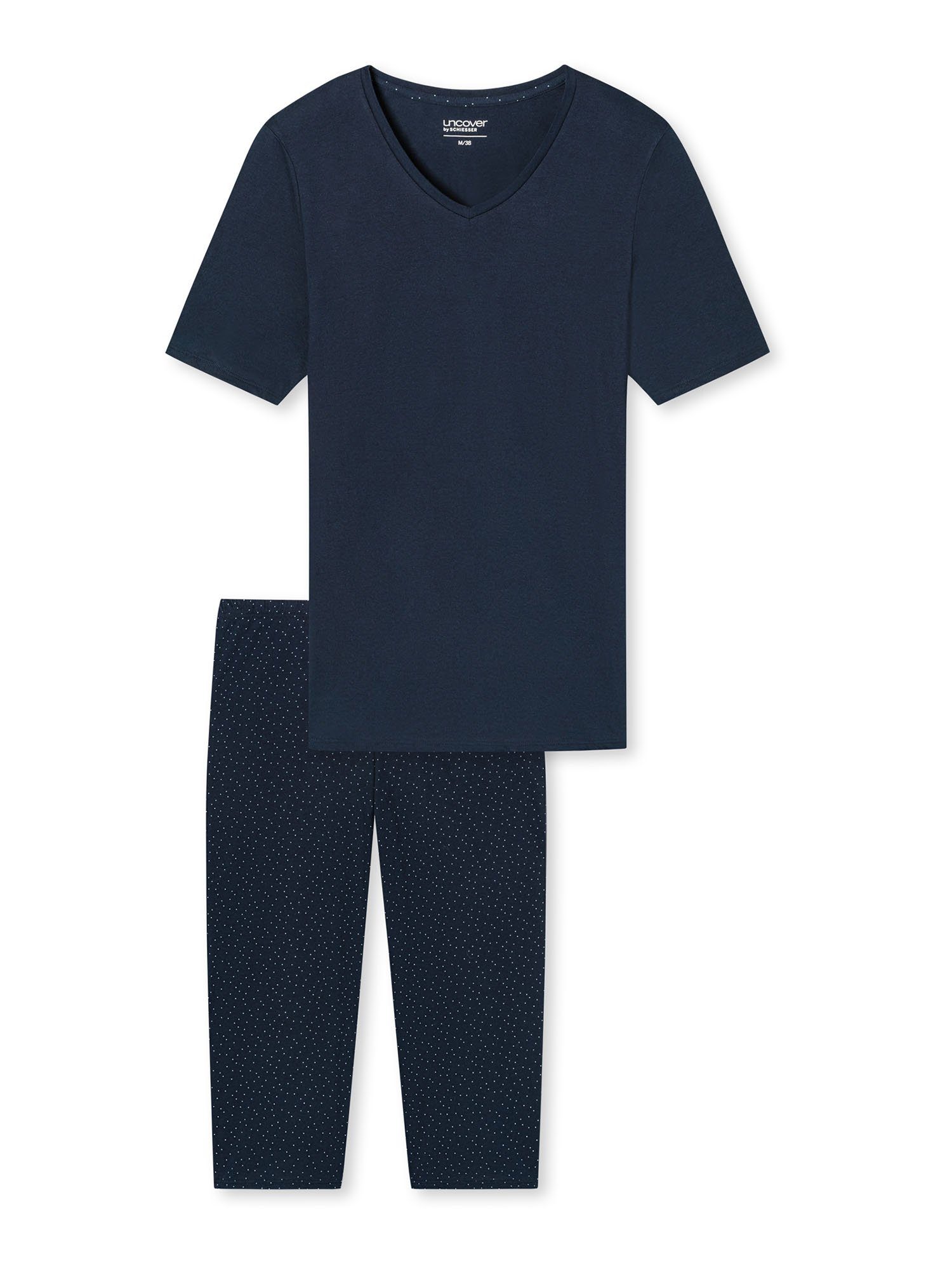Schiesser Pyjama Damen Schlafanzug (2 tlg) dunkelblau