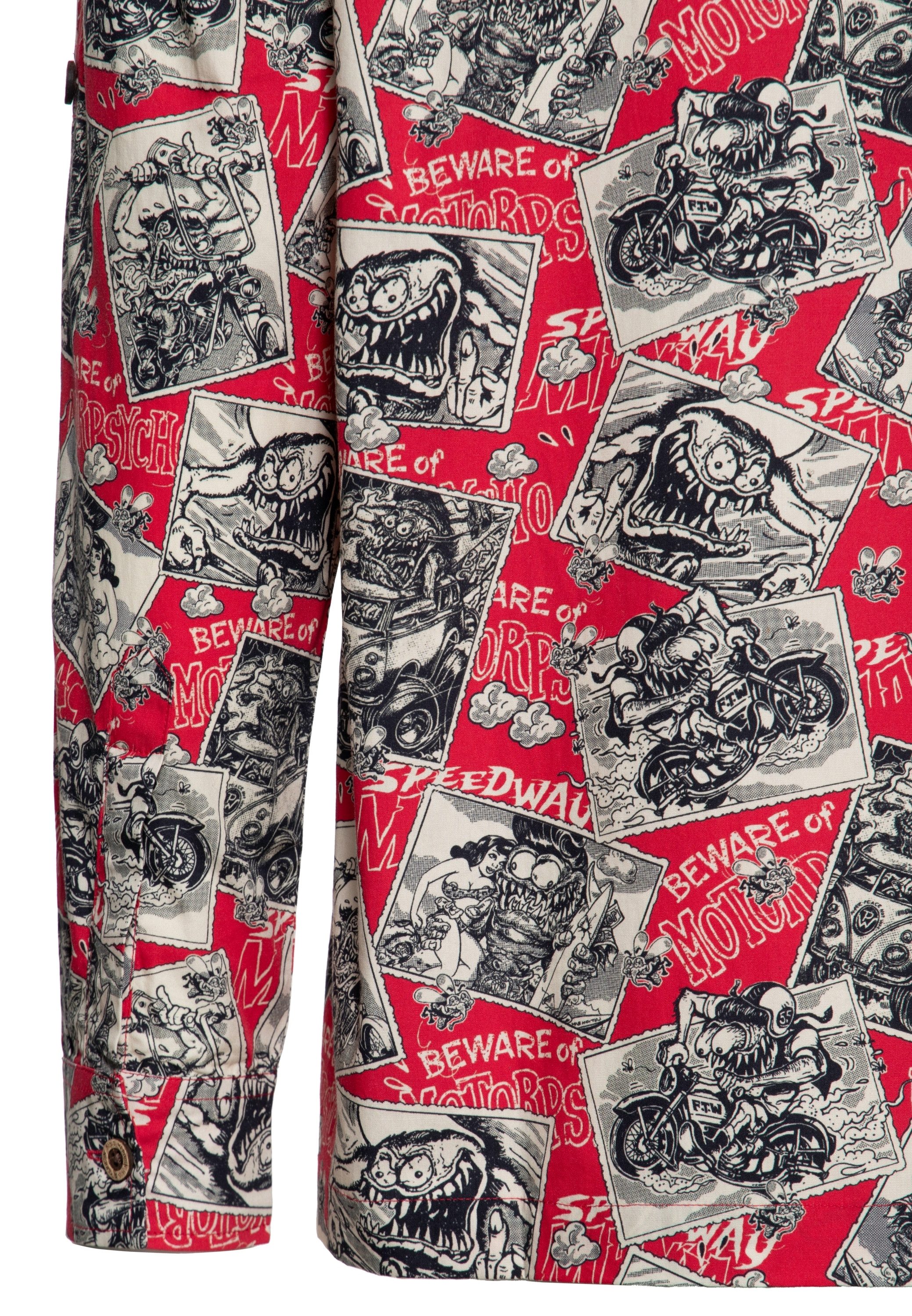 KingKerosin Langarmhemd Motorpsycho mit Allover-Print