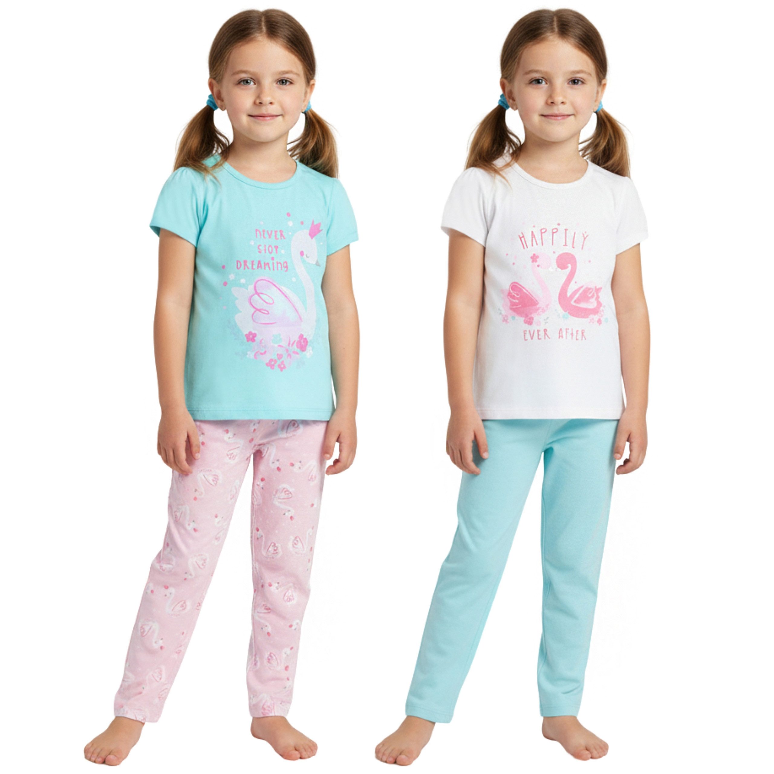 Pyjama SET 2-teilig, Baumwollpyjama für Mädchen, lange Hose, 100% Baumwolle