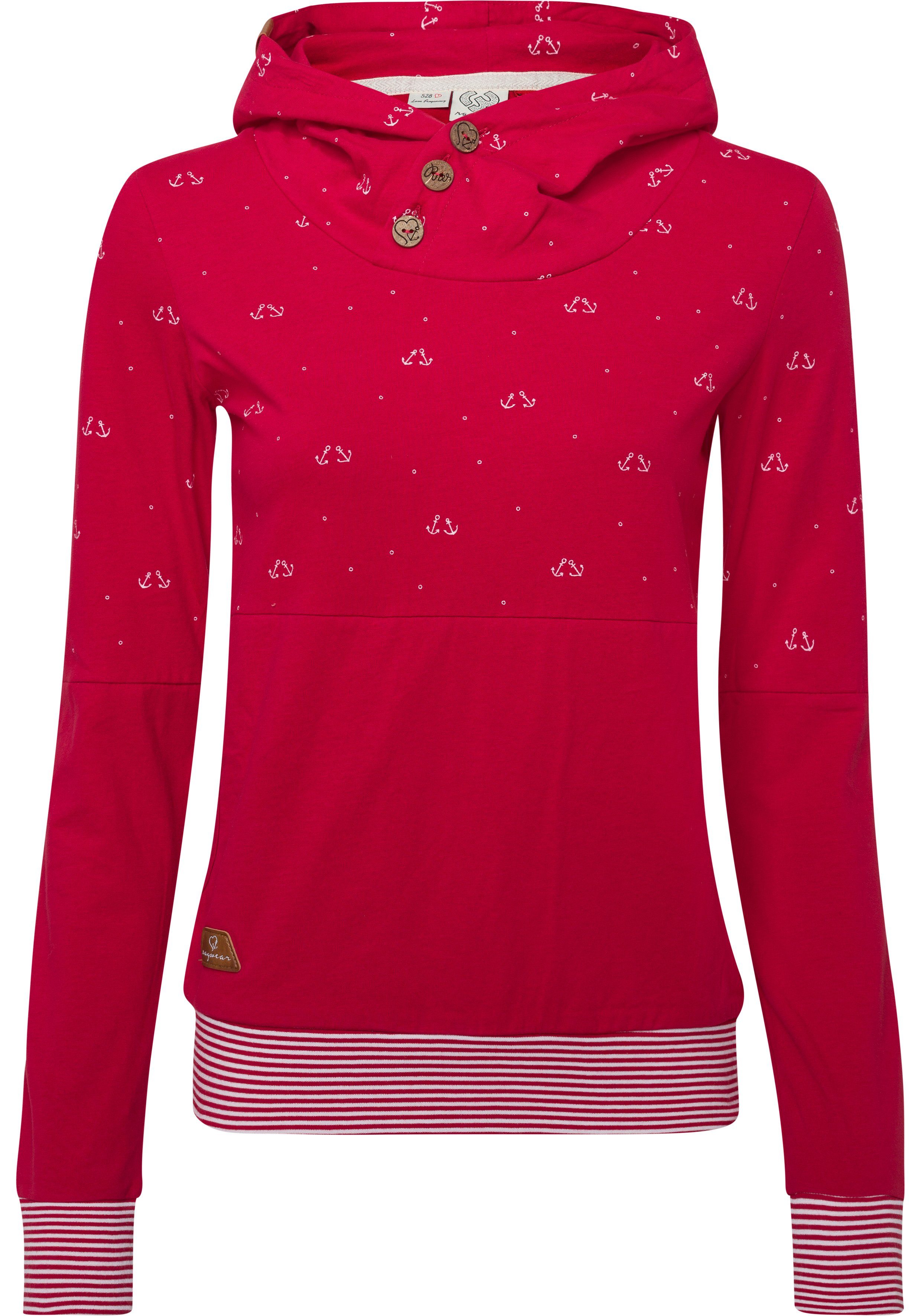 Damen Pullover Ragwear Sweater LUCIE mit spirituellem Zierknopf-Besatz