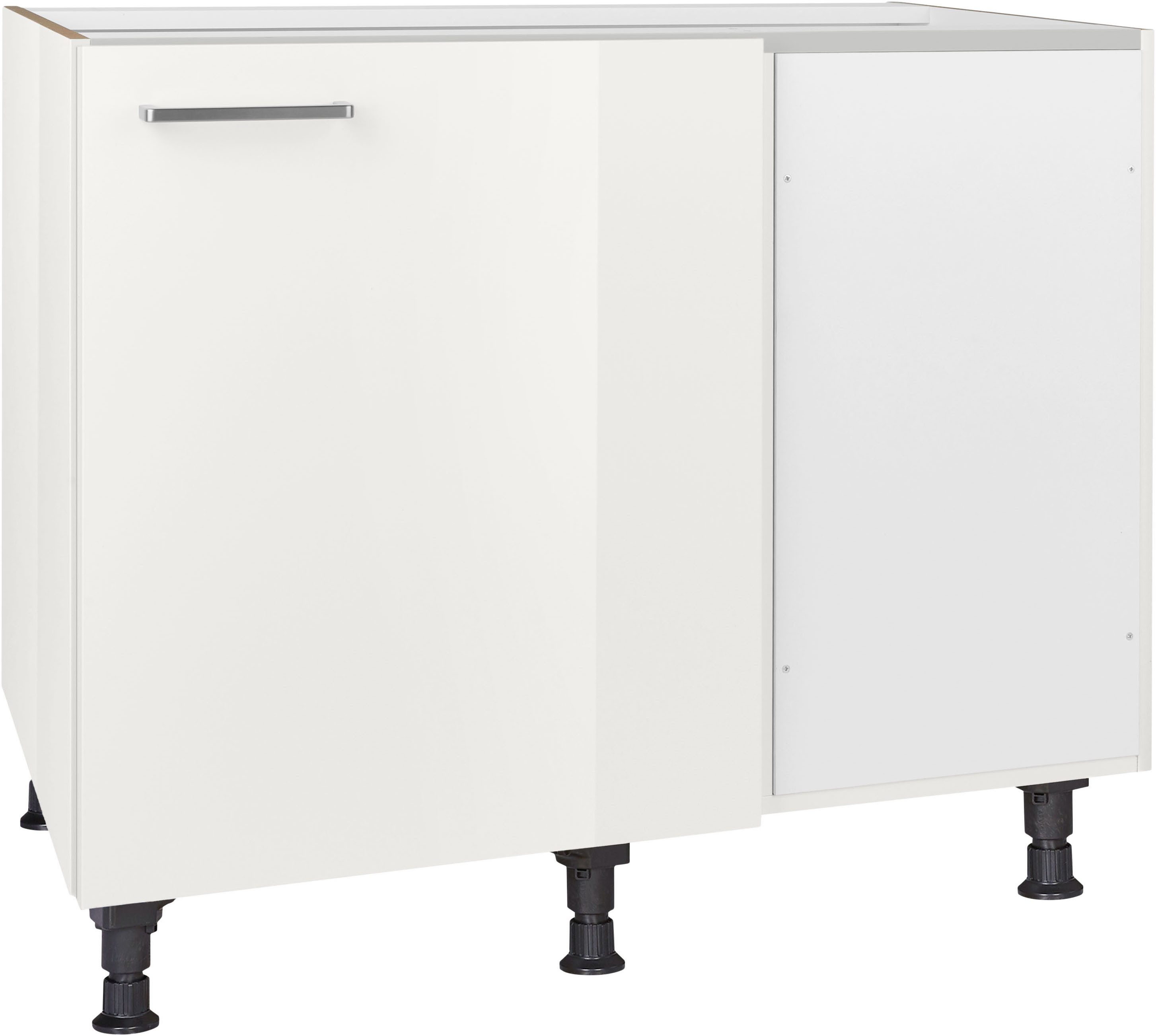 nobilia® Eckunterschrank "Flash", vormontiert mit höhenverstellbaren Sockelfüßen, Breite 100 cm