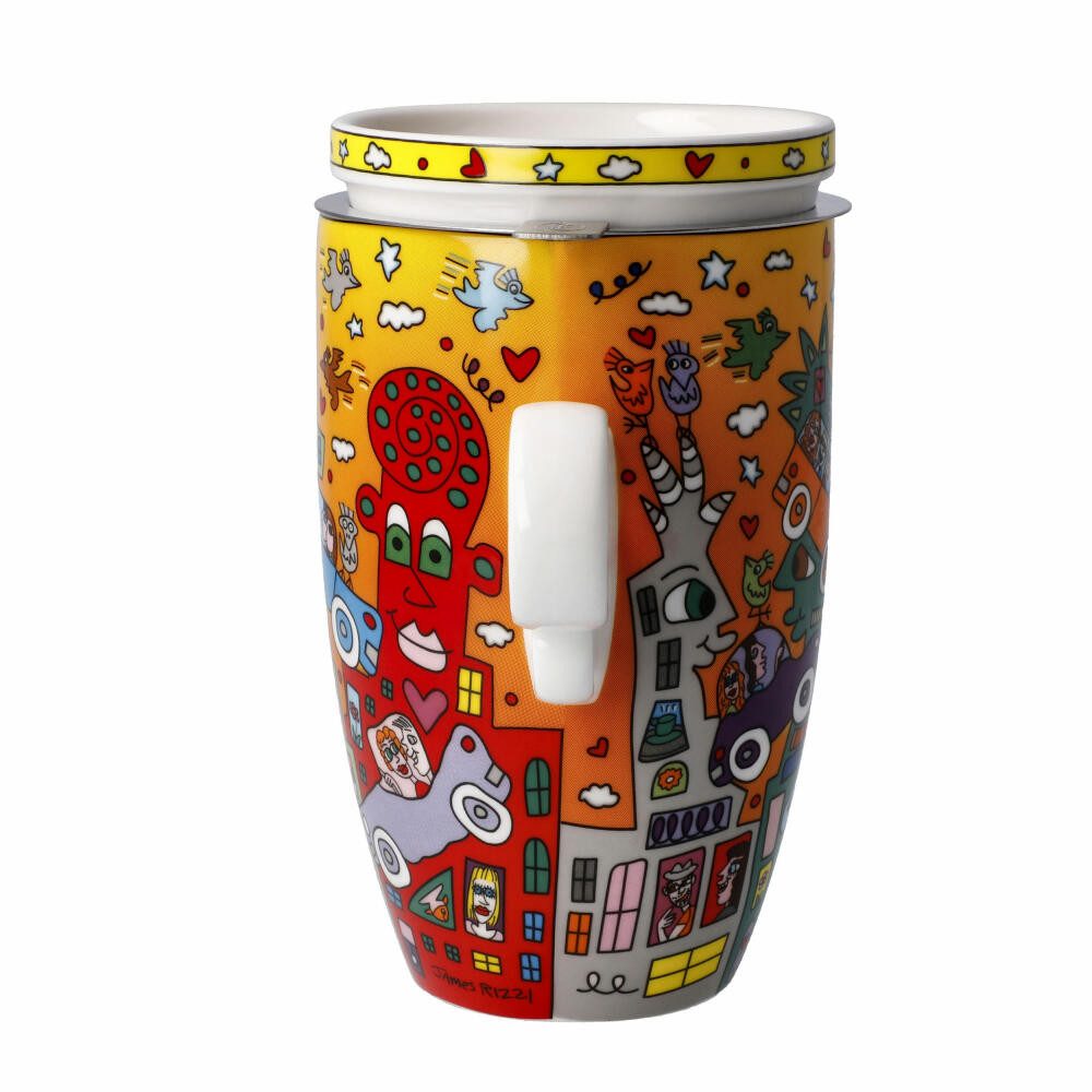 Goebel Tasse James Rizzi - Not Getting Around the Traffic, Fine Bone China, Metall