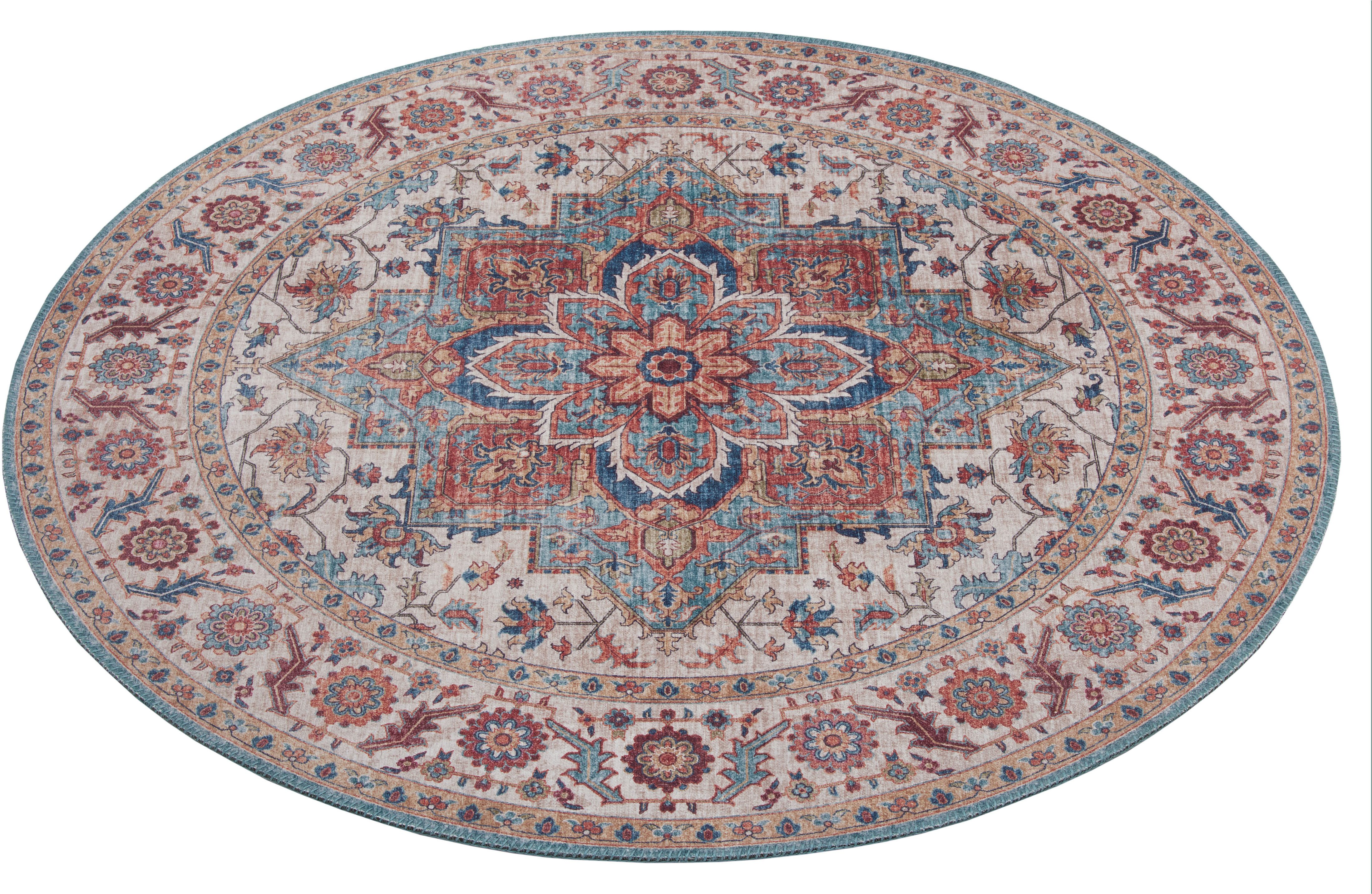 HANSE Home Teppich Anthea, rund, Höhe: 5 mm, Orientalisch, Orient, Vintage, Wohnzimmer, Schlafzimmer, Esszimmer