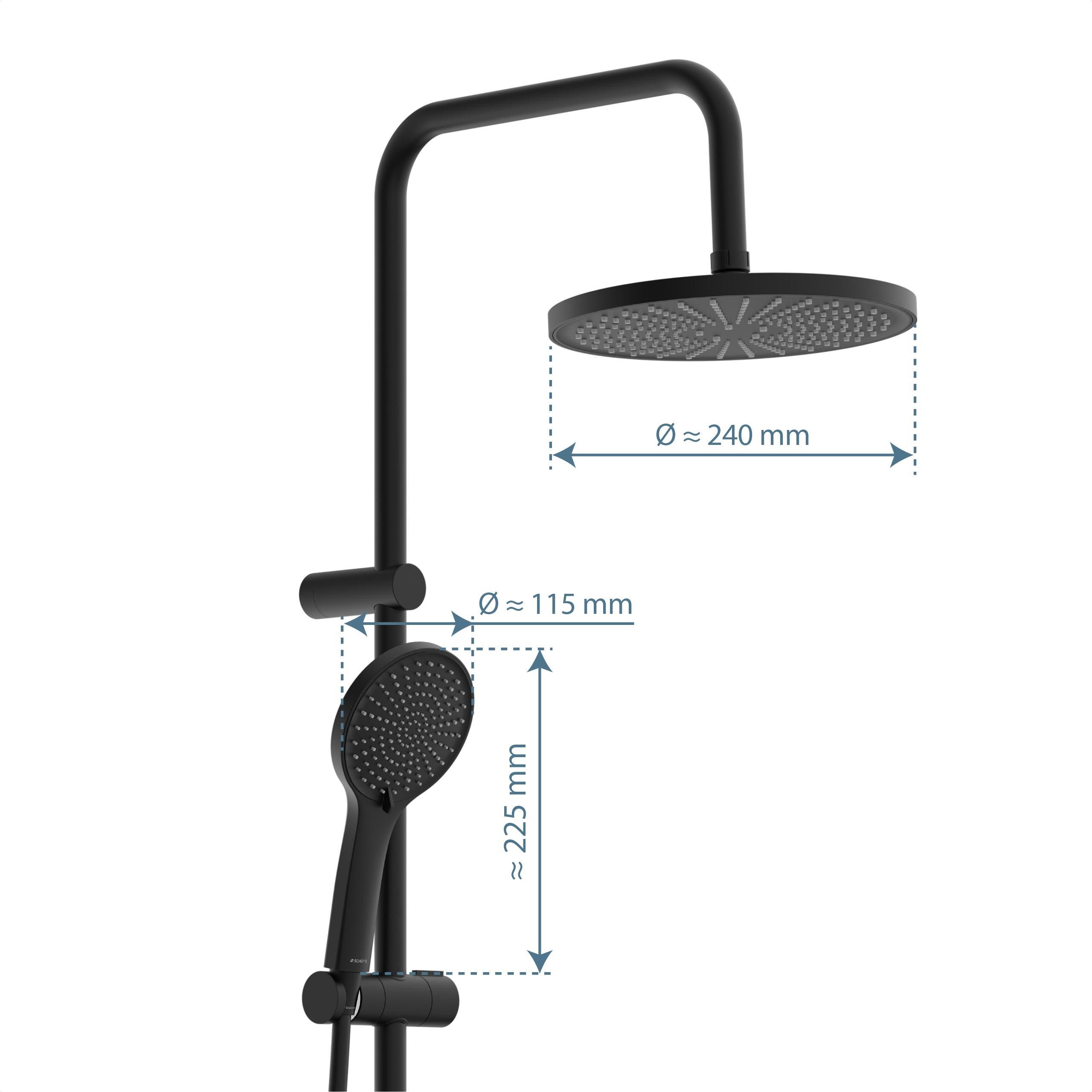 Schütte Duschbrause ADRIA, (Set), mit Thermostatarmatur, 3-fach verstellbar, Antikalk-Noppen