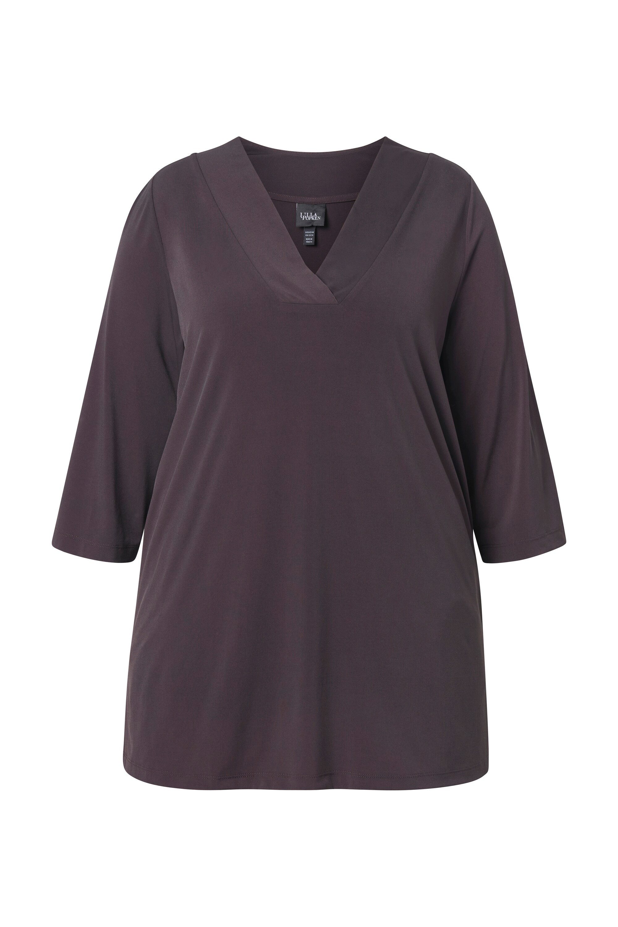 Ulla Popken Longshirt Longshirt A-Linie V-Ausschnitt günstig online kaufen