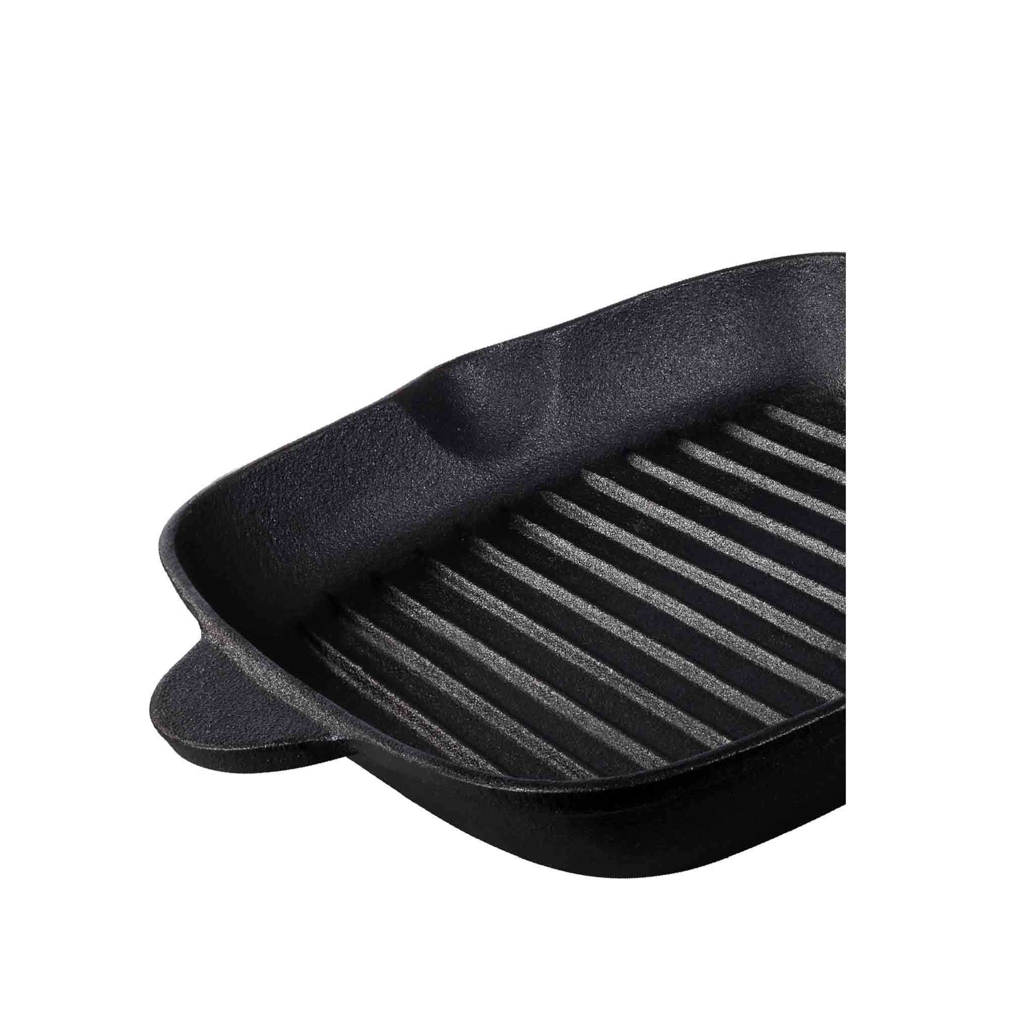 Tramontina Grillpfanne BLACK Gusseisen, optimale Wärmeleitung, markante Röststreifen, Gusseisen (1-tlg), für Induktion, Grill, BBQ, Pre-Seasoned