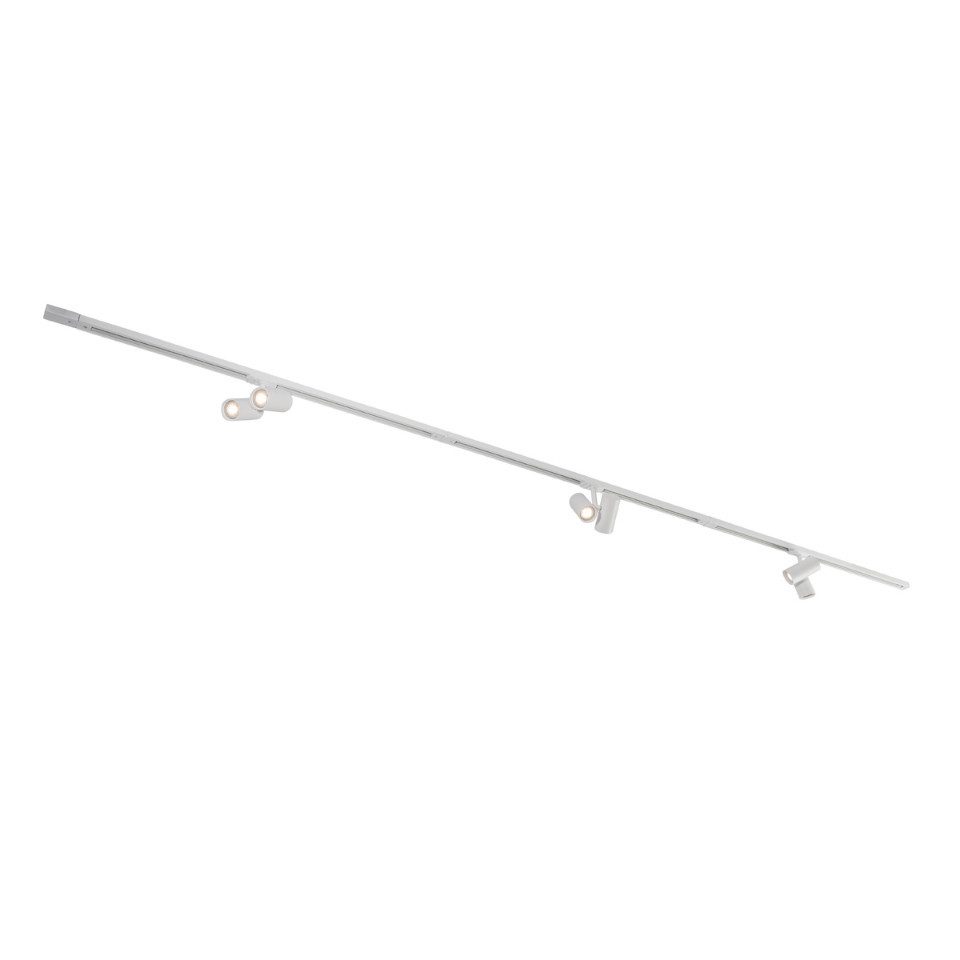 Qazqa Schienensystem-Sets Iconic, ohne Leuchtmittel, GU10, Weiß, Modern, Aluminium, Deckenstrahler 6-flammig