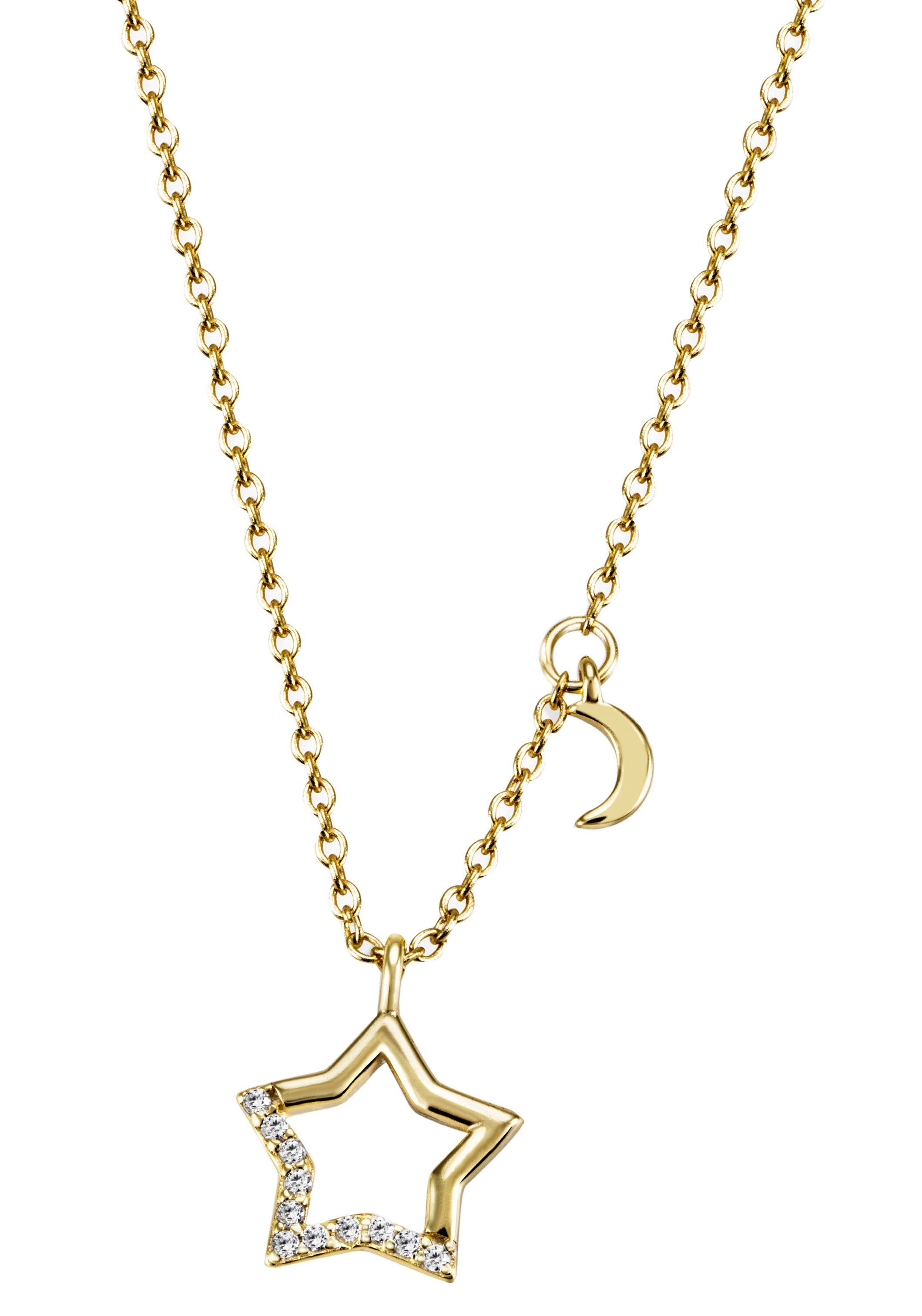 Firetti Kette mit Anhänger Schmuck Geschenk Silber 925 Halsschmuck Halskette Ankerkette Stern, mit Zirkonia (synth)