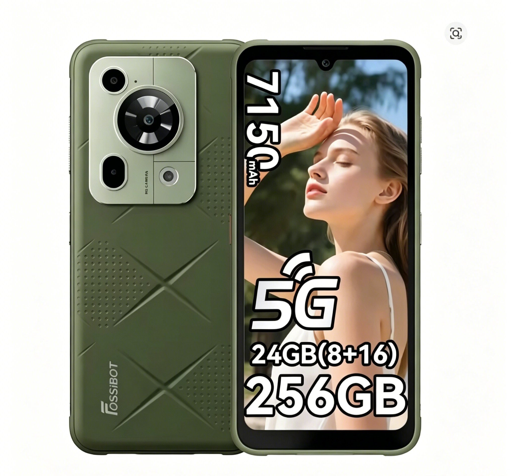Fossibot F112 Pro 5G 6.88" FHD 120Hz Outdoor Handy, 256G Android Ohne Vertrag Smartphone (17,5 cm/6,88 Zoll, 256 GB Speicherplatz, 50 MP Kamera, 50MP Kamera, 7150mAh, NFC, IP68/IP69K, Octa-Core, Android MobilePhone)