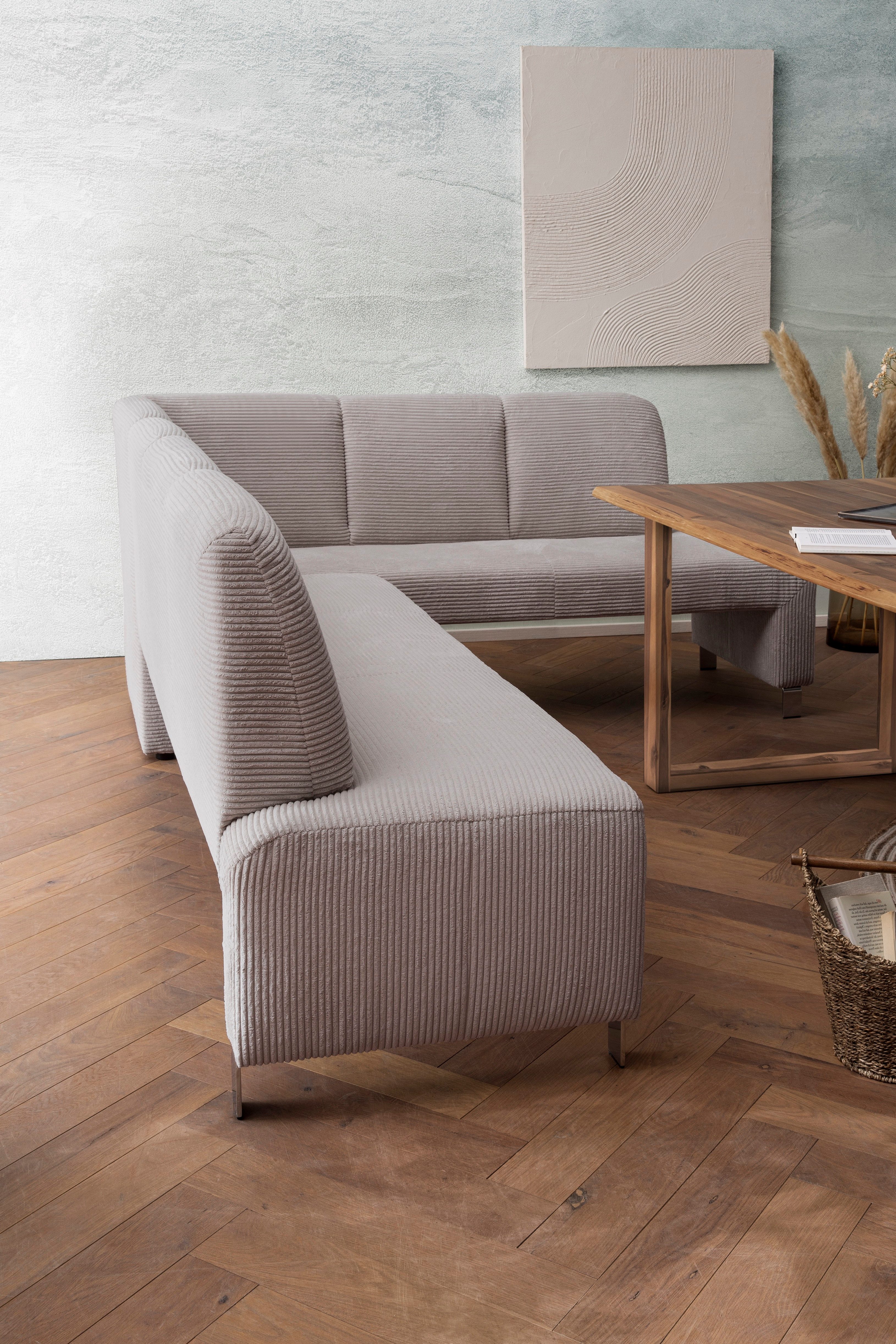 exxpo - sofa fashion Eckbank Intenso, modern, wahlweise in Leder oder Textil, 264/197 cm (B/T), hohe Bodenfreiheit, frei im Raum stellbar, hoher Sitzkomfort