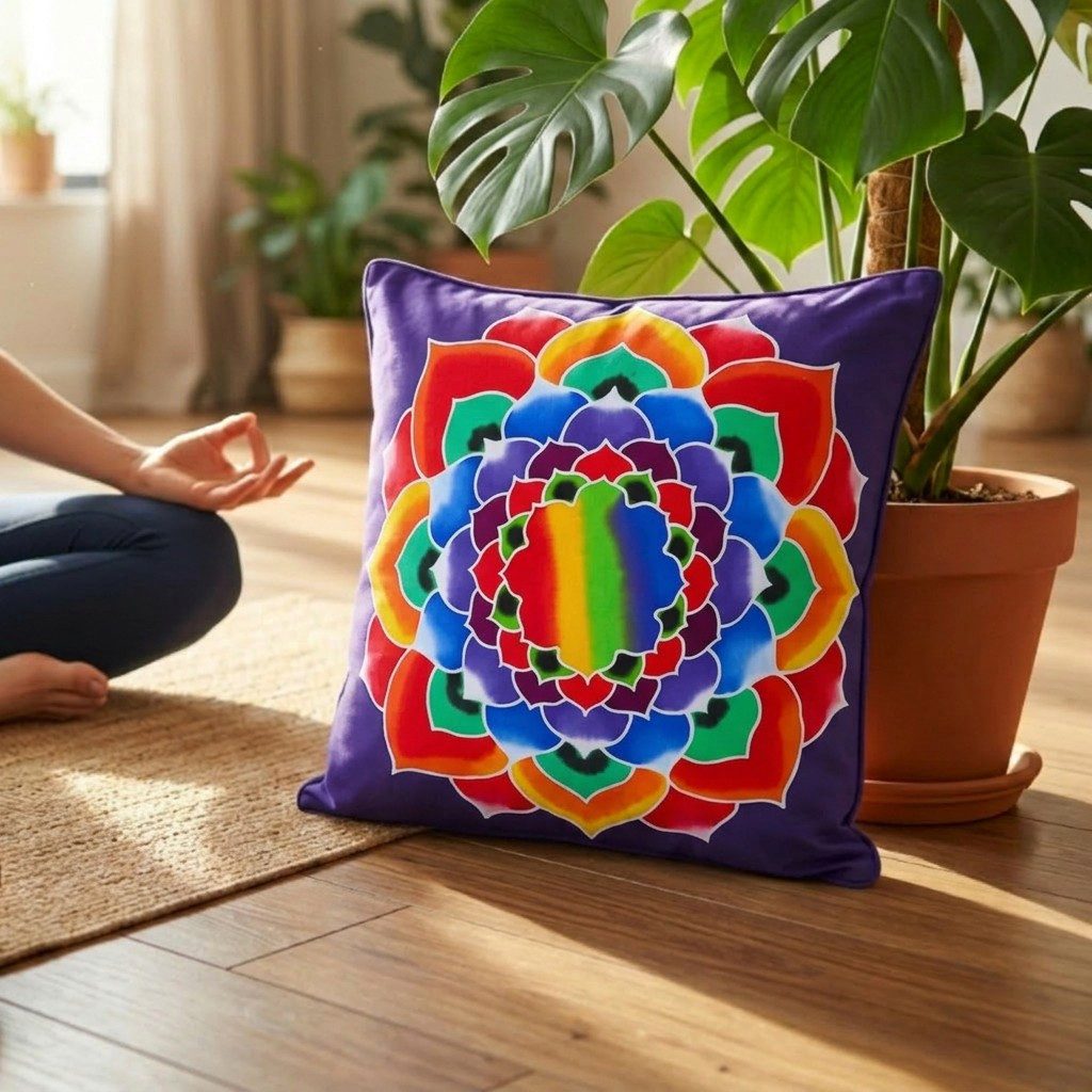 Guru-Shop Kissenbezüge Handbemalte Boho Kissenhülle, Kissenbezug,..