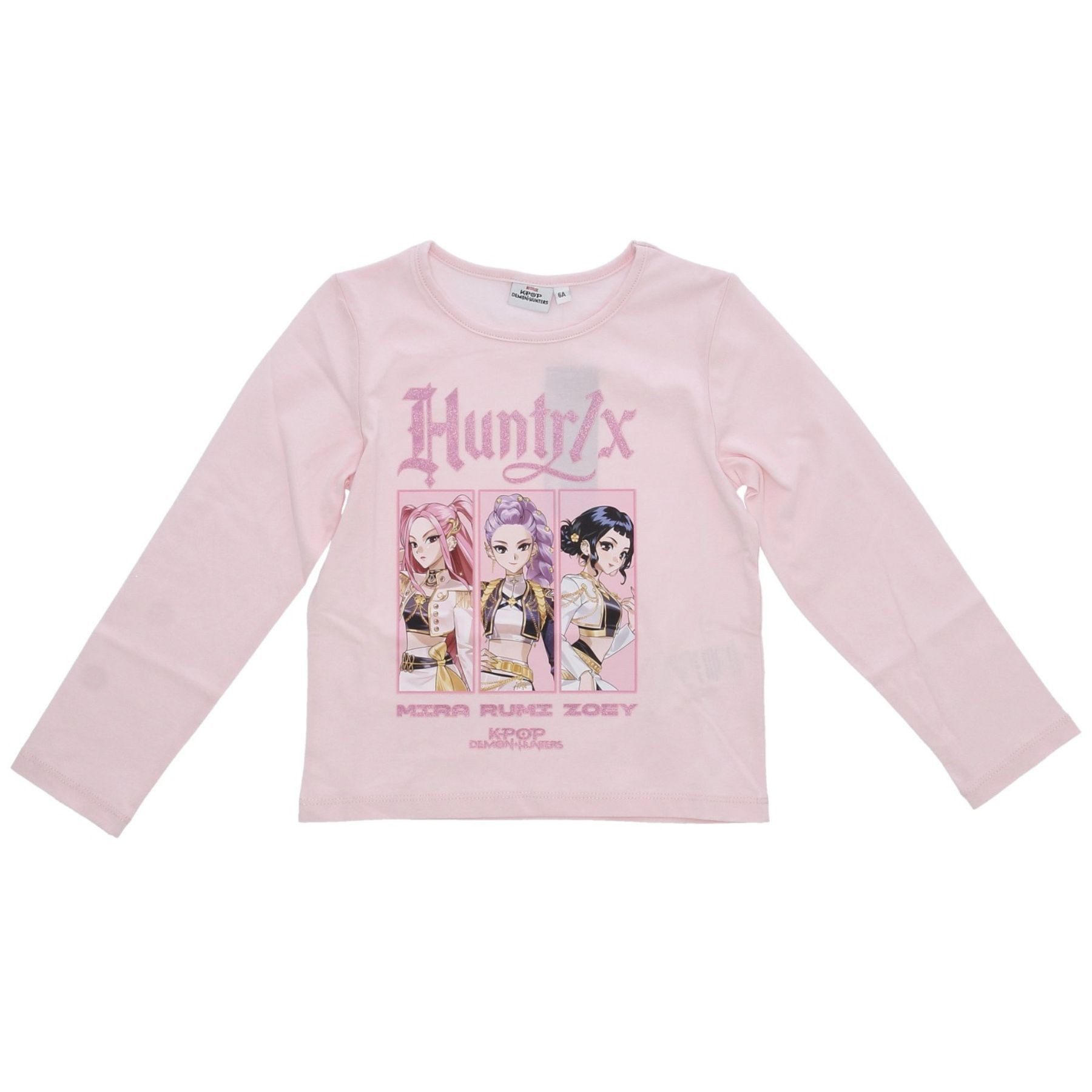 K-Pop Demon Hunters T-Shirt Kinder Langarmshirt Rosa aus Baumwolle mit Motivprint (1-tlg)