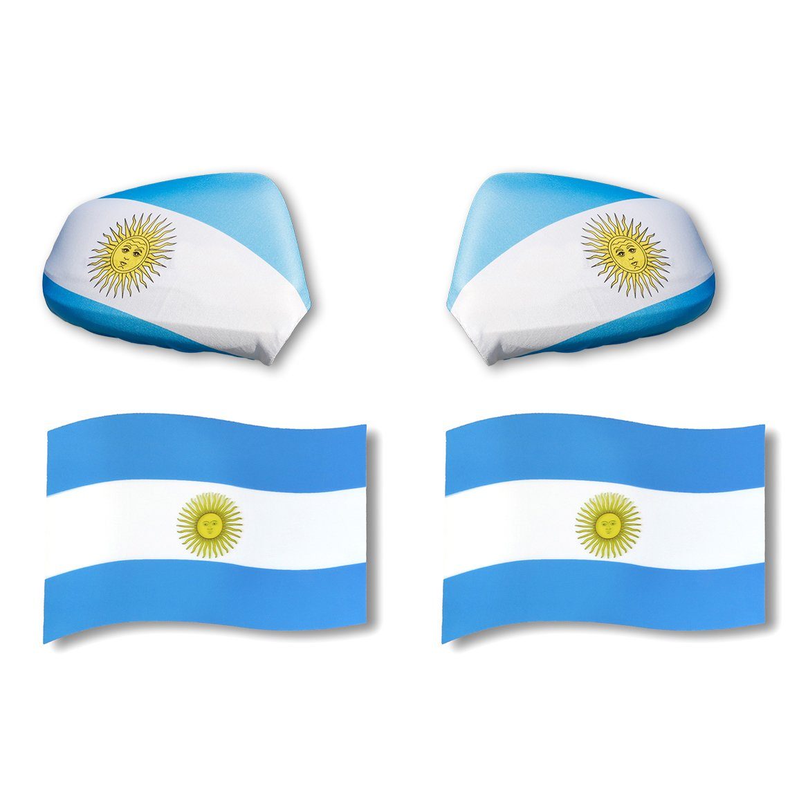 Fußball, Fan-Paket Argentina Magnete: Auto Argentinien Magnete Fahne Originelli 3D-Effekt Sonia Fahren