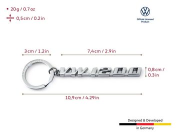 VW Collection by BRISA Schlüsselanhänger Volkswagen Schlüsselring im Käfer 1200 Design, aus glänzend poliertem Metall